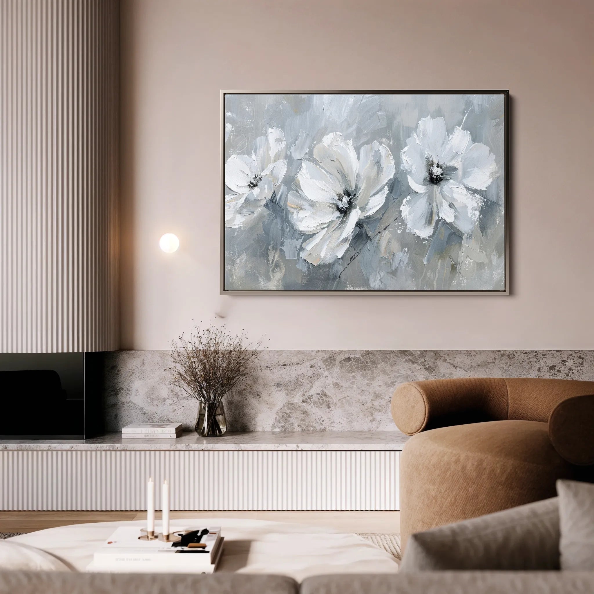 Floral 496 Canvas Art 18" x 24" / 45 x 60 cm / Black