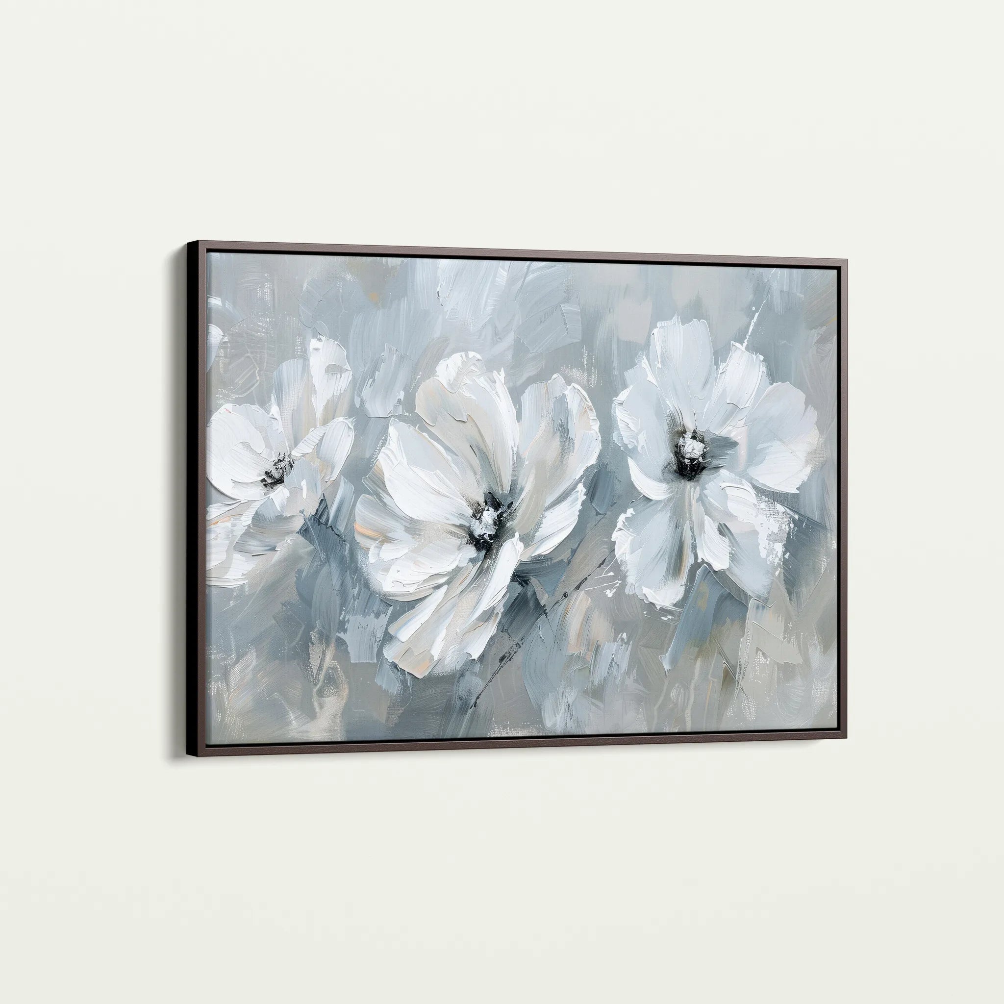 Floral 496 Canvas Art 18" x 24" / 45 x 60 cm / Black
