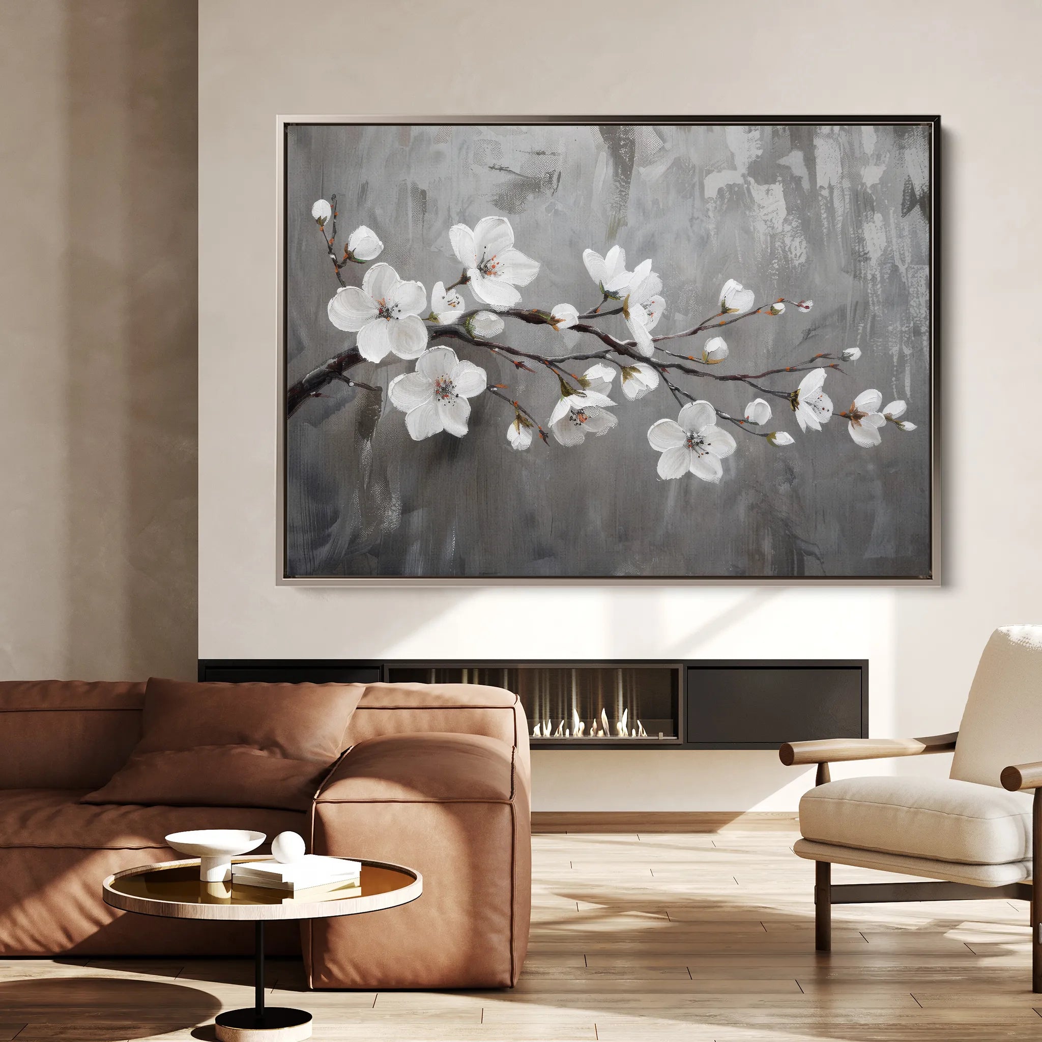 Floral 497 Canvas Art 18" x 24" / 45 x 60 cm / Black