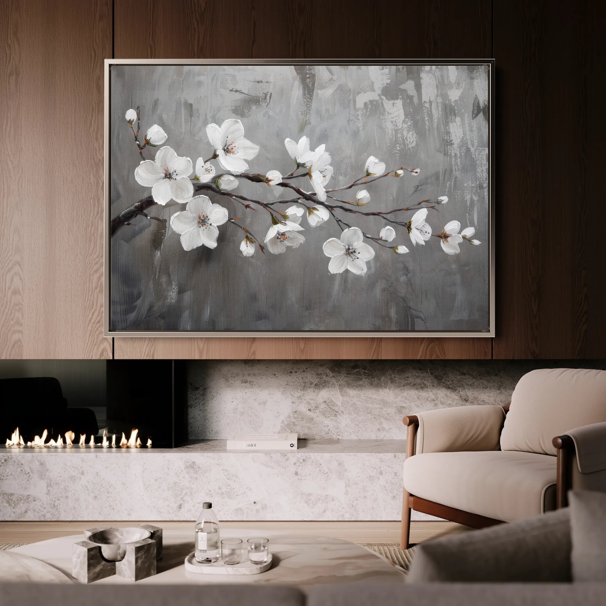 Floral 497 Canvas Art 18" x 24" / 45 x 60 cm / Black