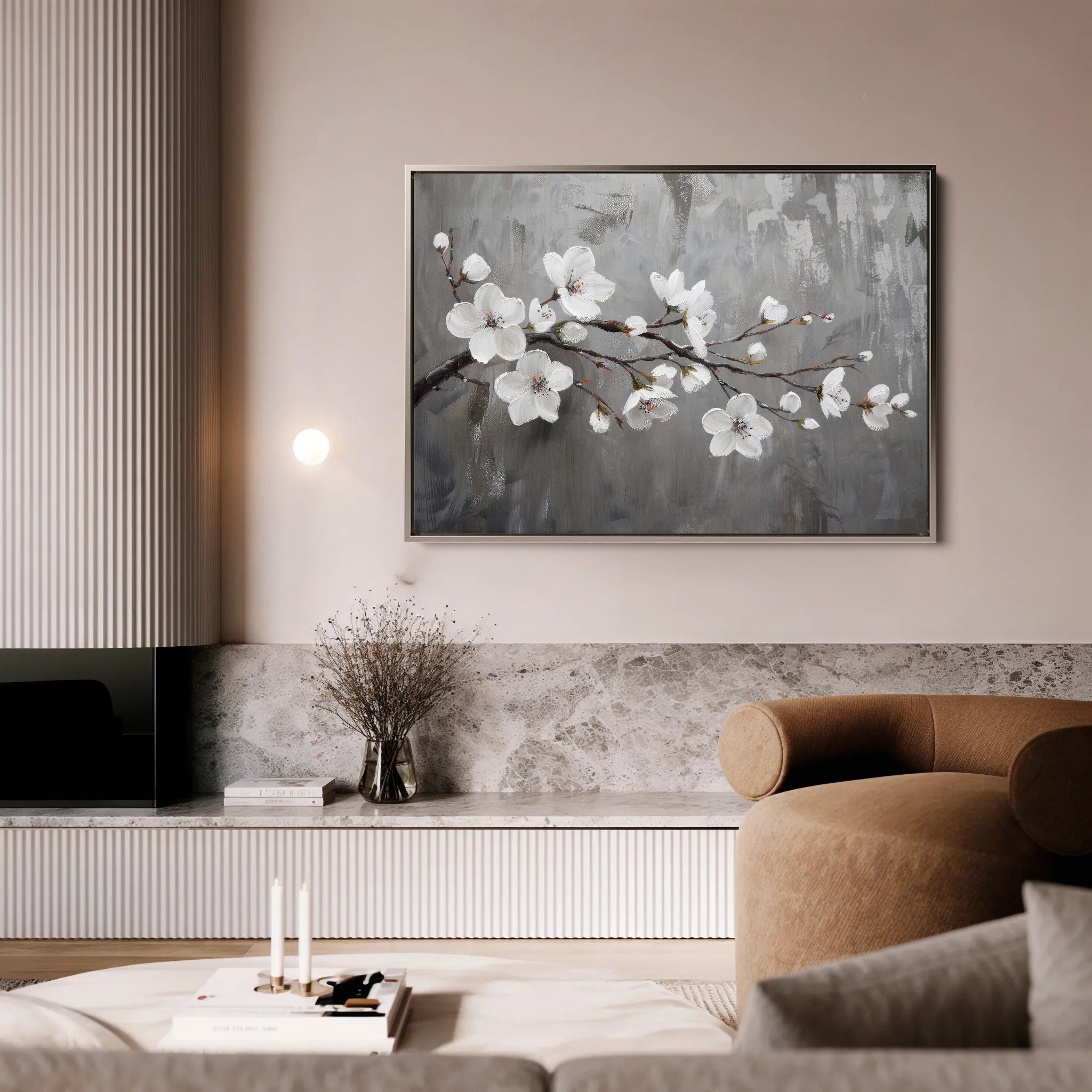 Floral 497 Canvas Art 18" x 24" / 45 x 60 cm / Black