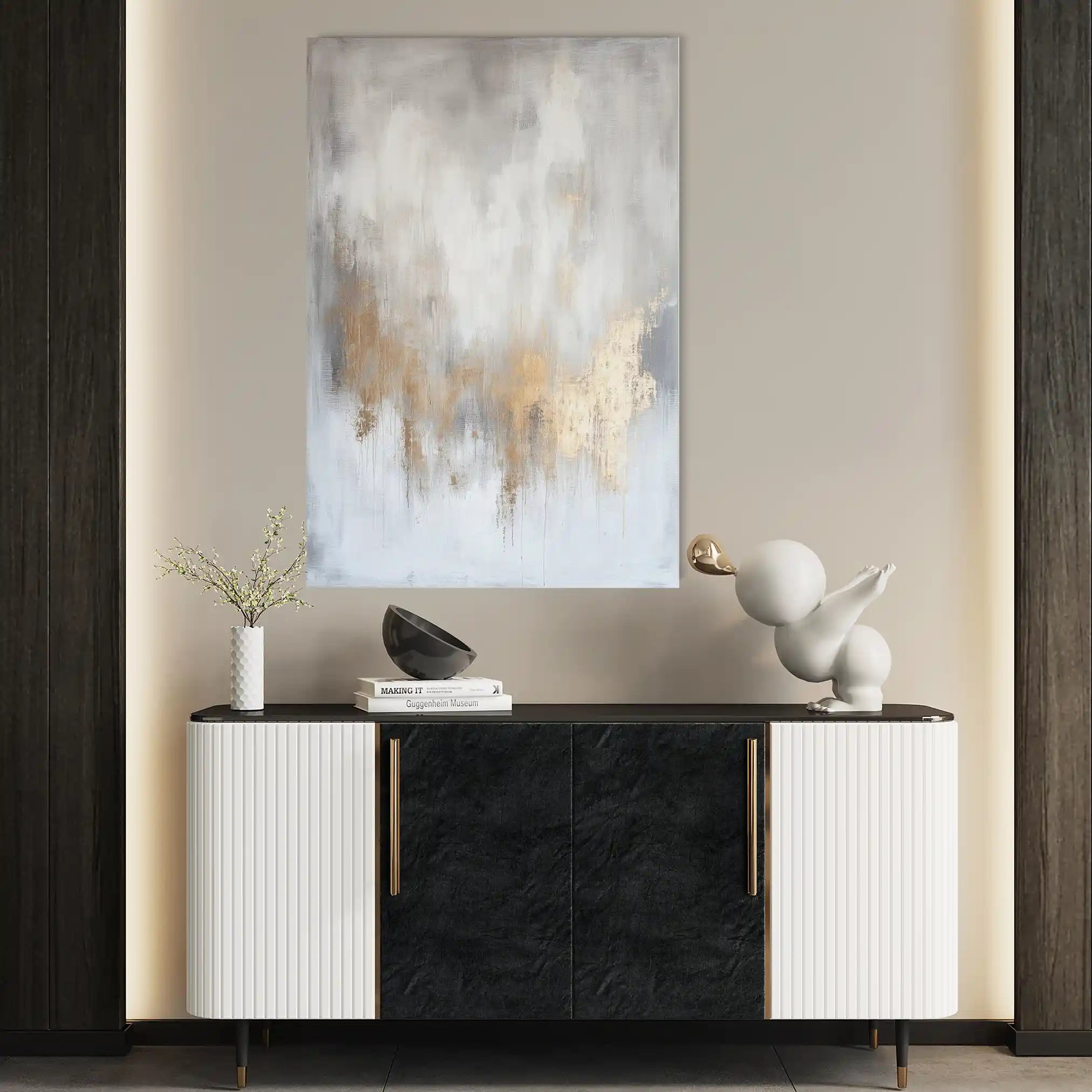 Abstract 501 Canvas Art 18" x 24" / 45 x 60 cm / Black