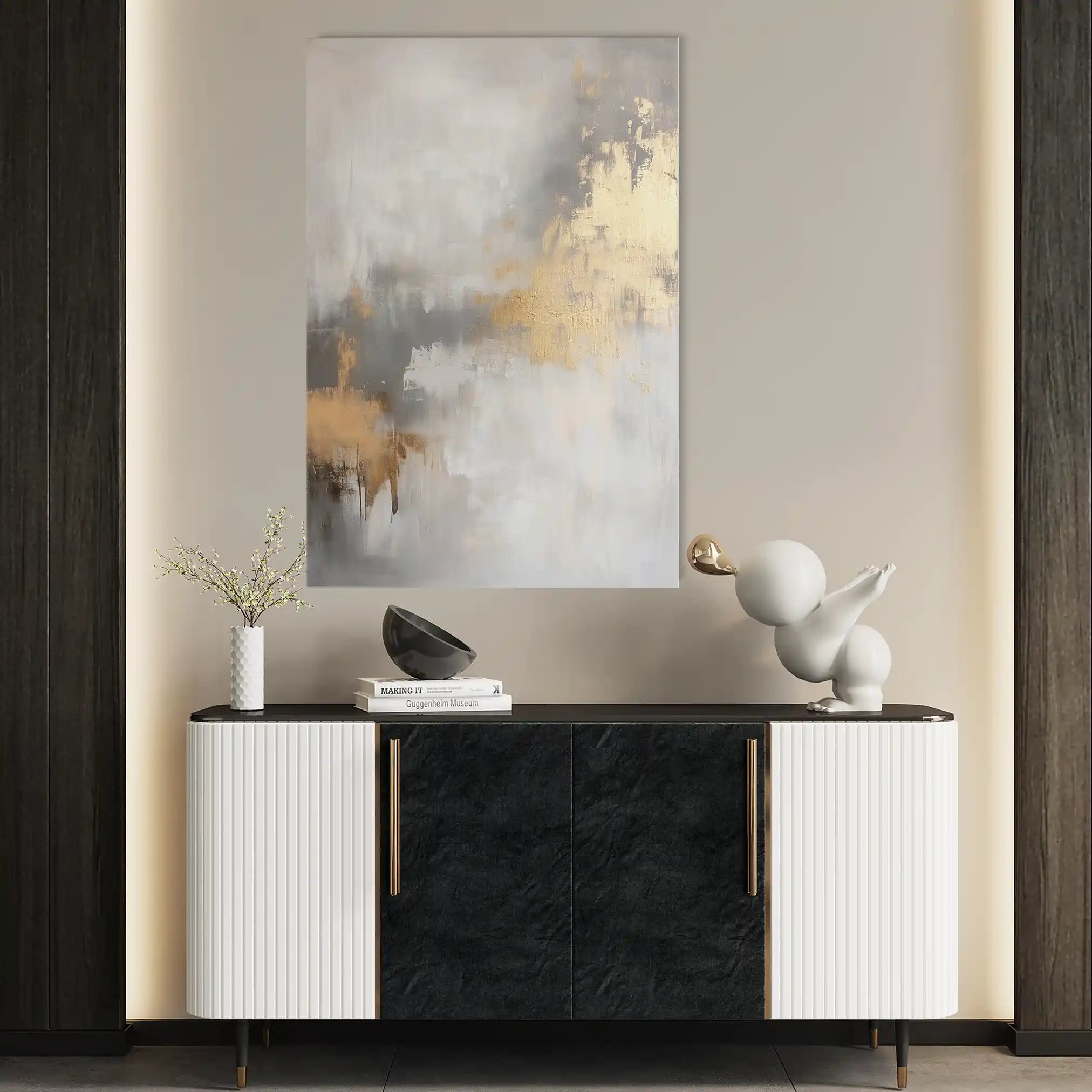 Abstract 502 Canvas Art 18" x 24" / 45 x 60 cm / Black