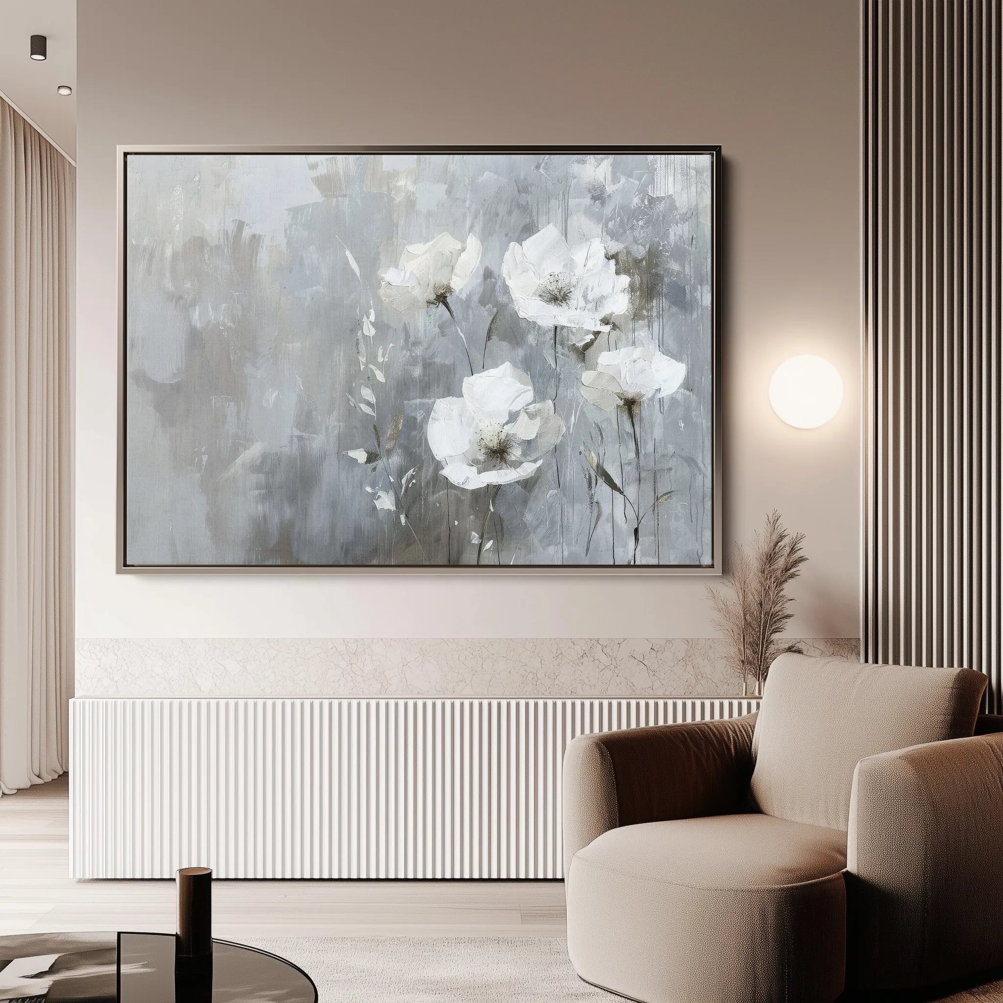 Floral 508 Canvas Art 18" x 24" / 45 x 60 cm / Black