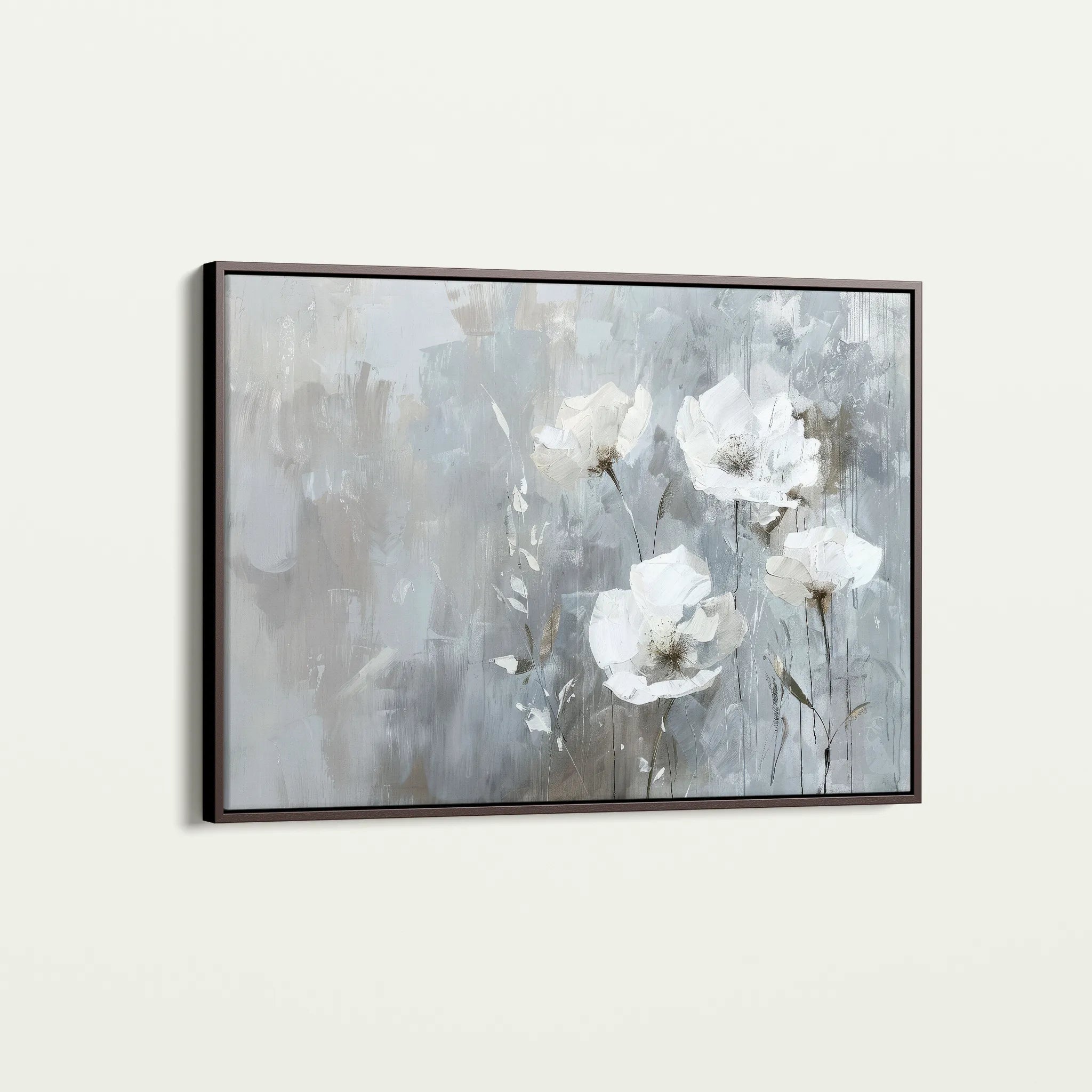 Floral 508 Canvas Art 18" x 24" / 45 x 60 cm / Black