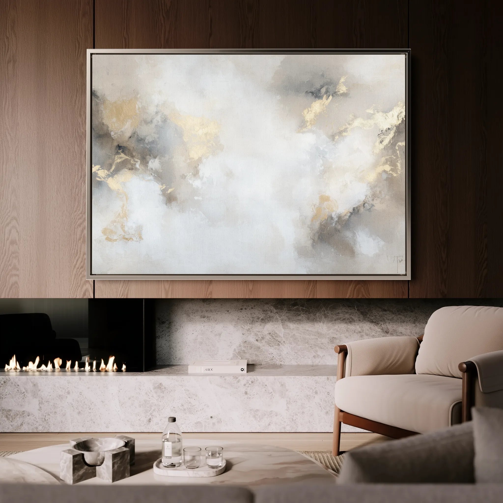 Abstract 519 Canvas Art 18" x 24" / 45 x 60 cm / Black