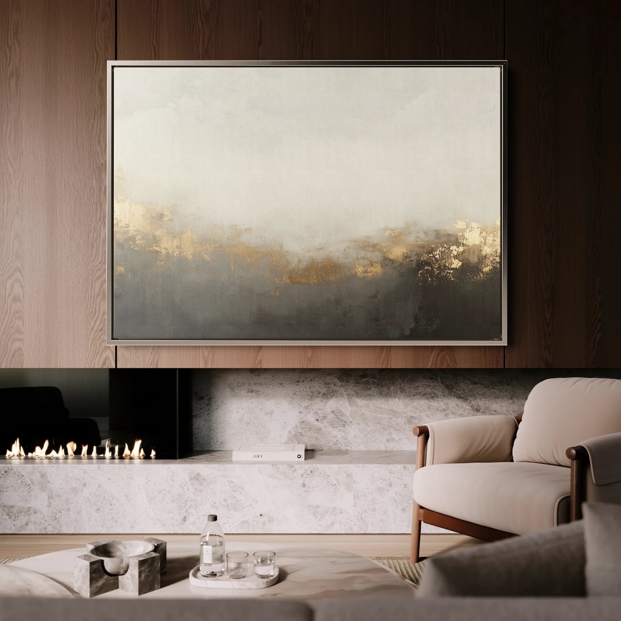 Abstract 523 Canvas Art 18" x 24" / 45 x 60 cm / Black