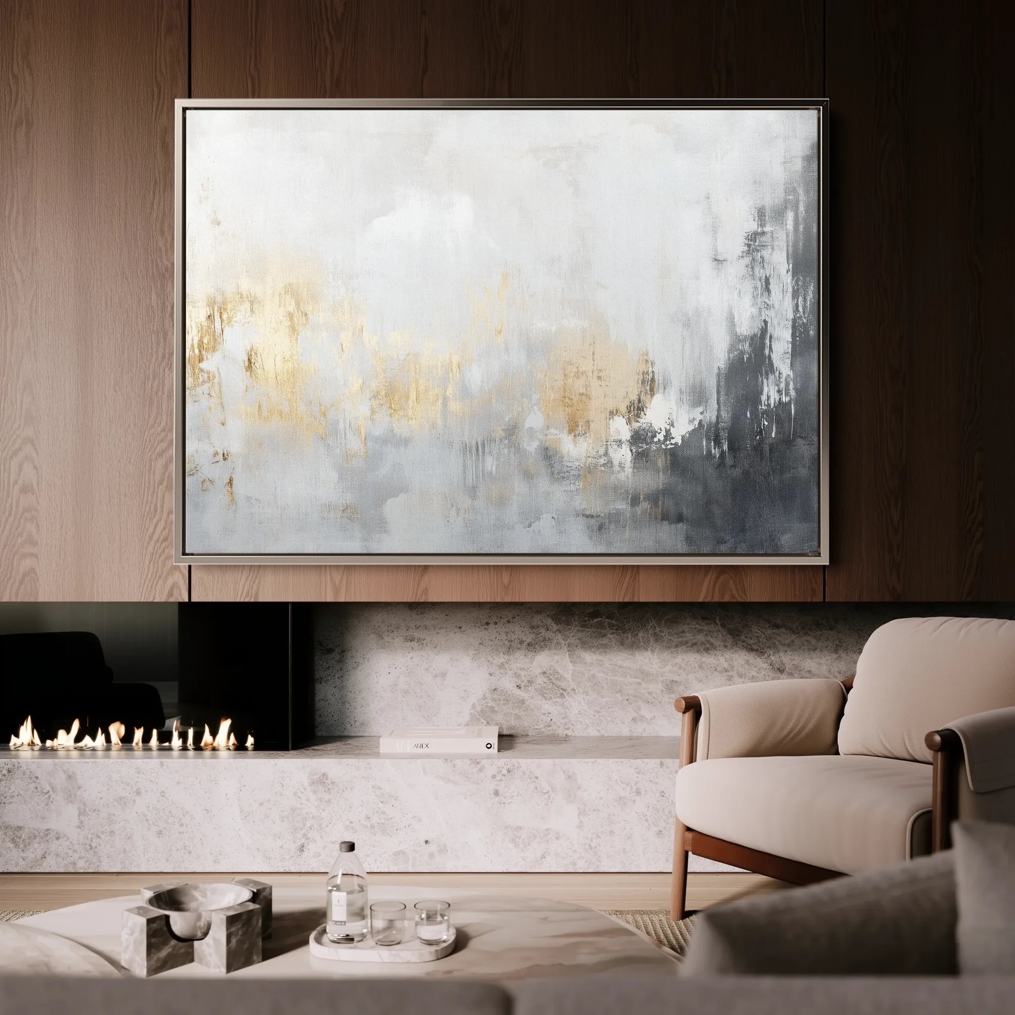 Abstract 524 Canvas Art 18" x 24" / 45 x 60 cm / Black