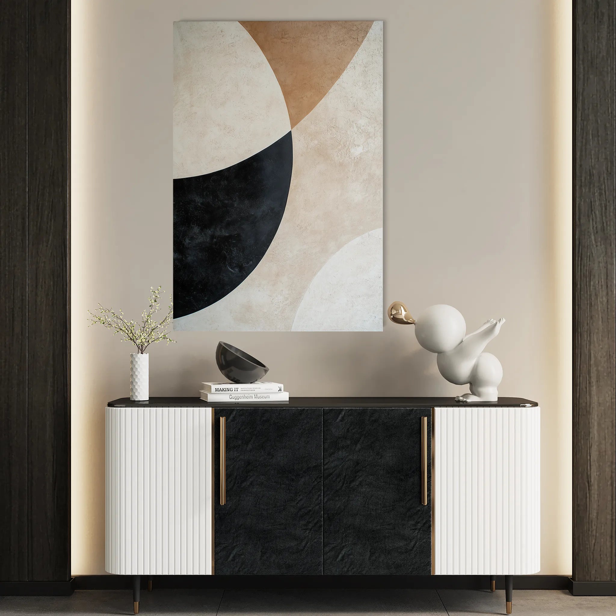 Abstract 542 Canvas Art 18" x 24" / 45 x 60 cm / Black