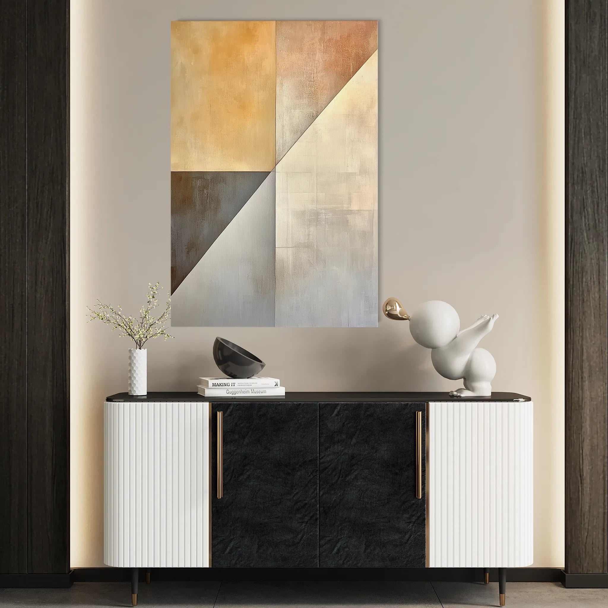 Abstract 543 Canvas Art 18" x 24" / 45 x 60 cm / Black