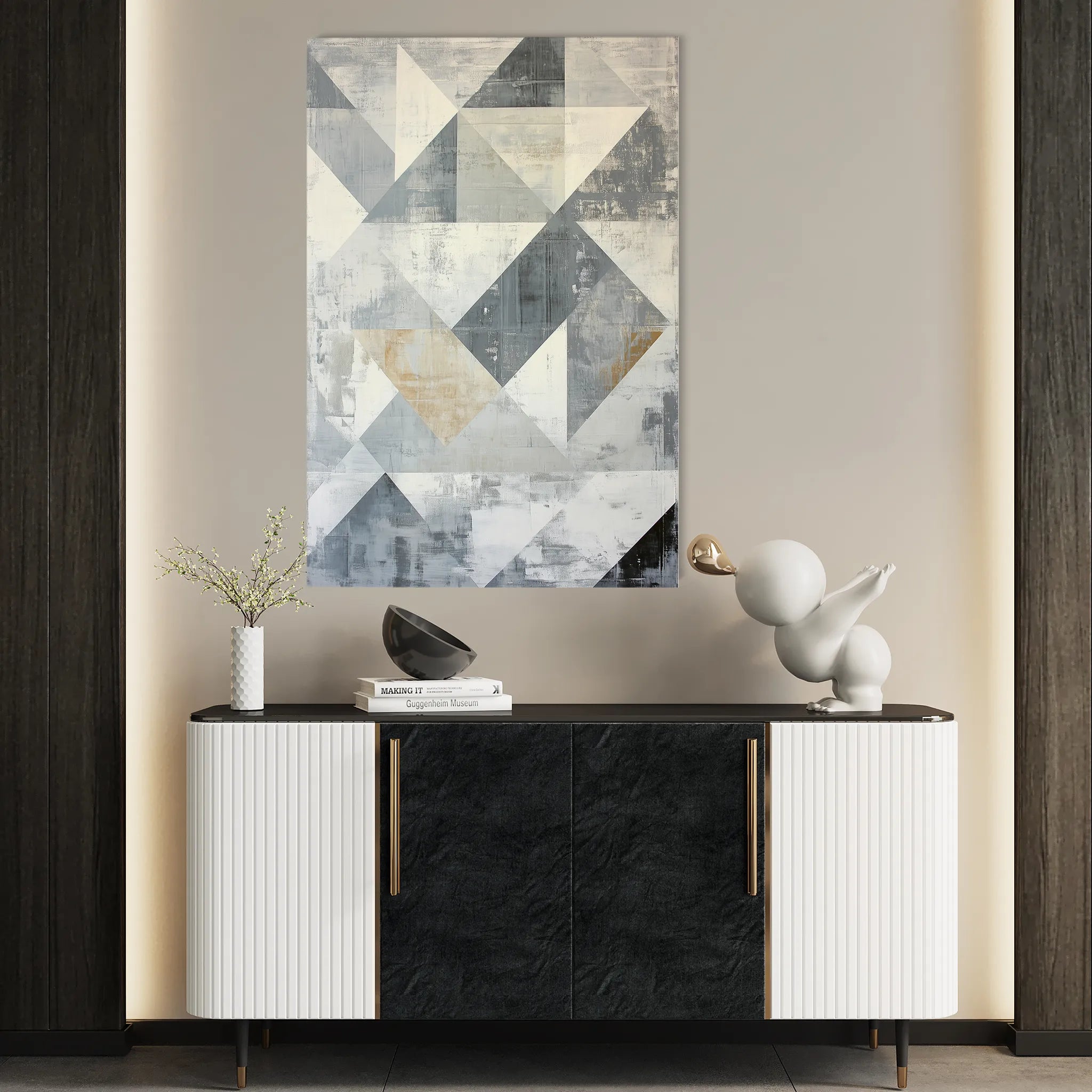 Abstract 545 Canvas Art 18" x 24" / 45 x 60 cm / Black