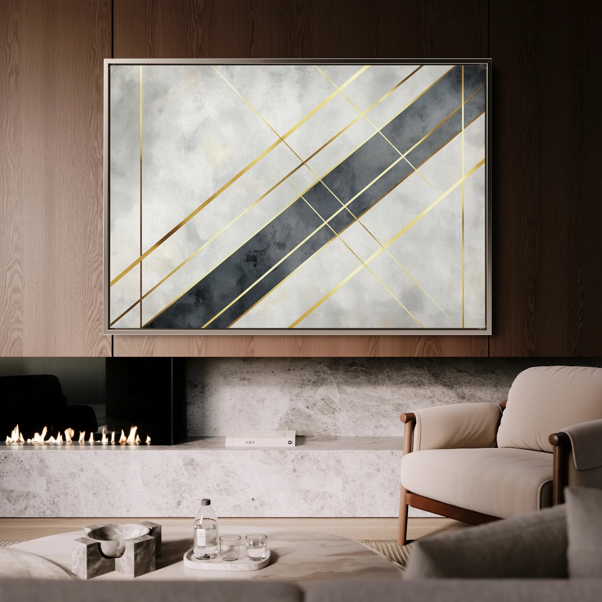 Abstract 546 Canvas Art 18" x 24" / 45 x 60 cm / Black