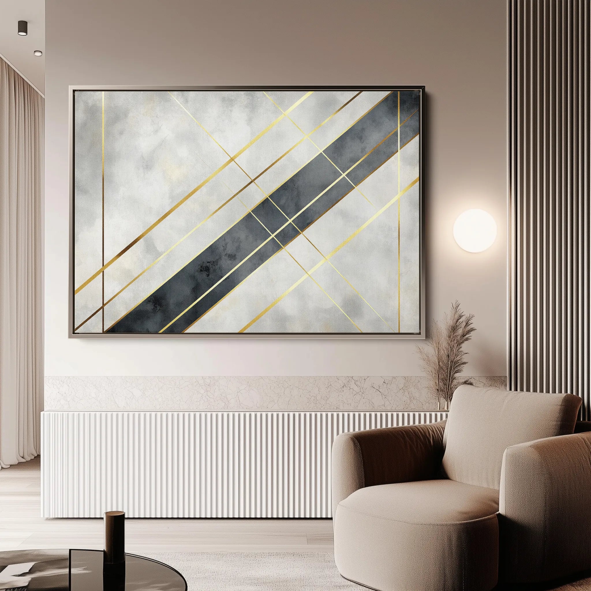Abstract 546 Canvas Art 18" x 24" / 45 x 60 cm / Black