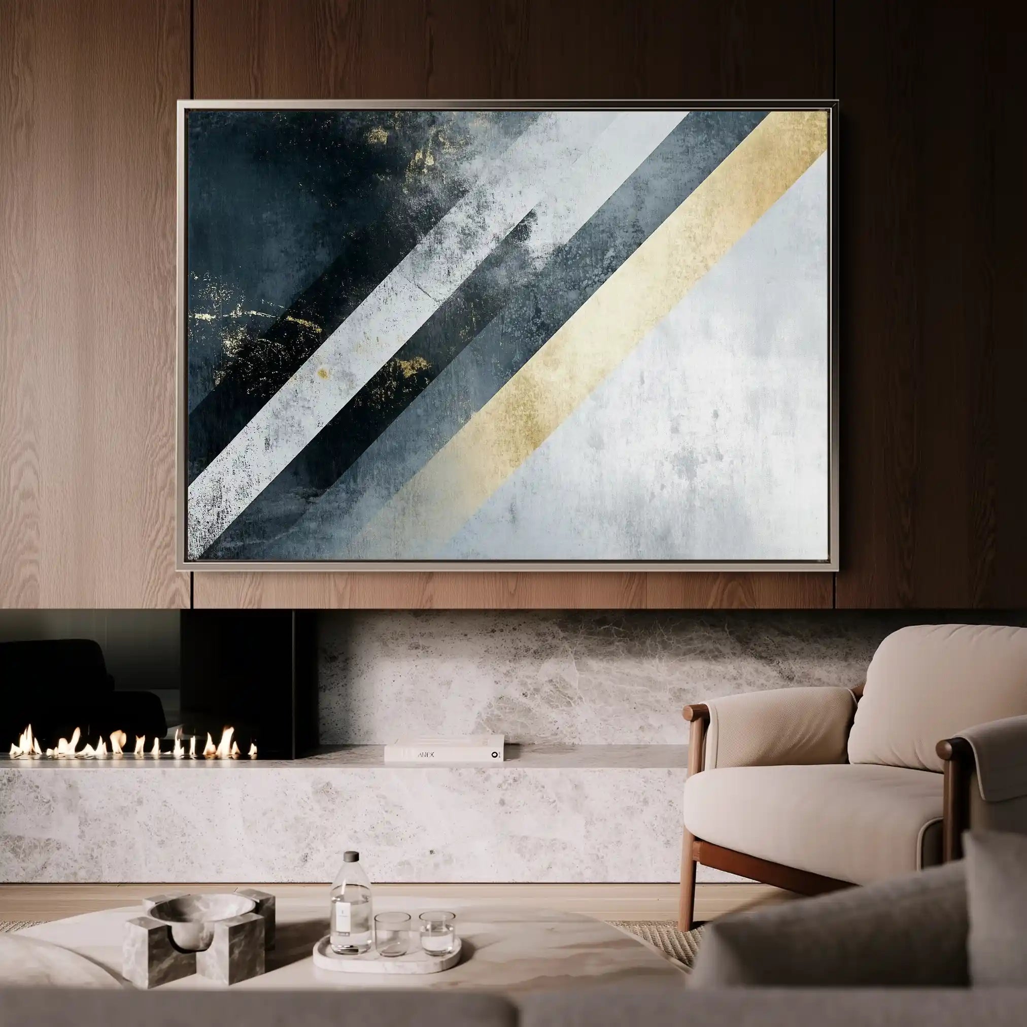 Abstract 548 Canvas Art 18" x 24" / 45 x 60 cm / Black