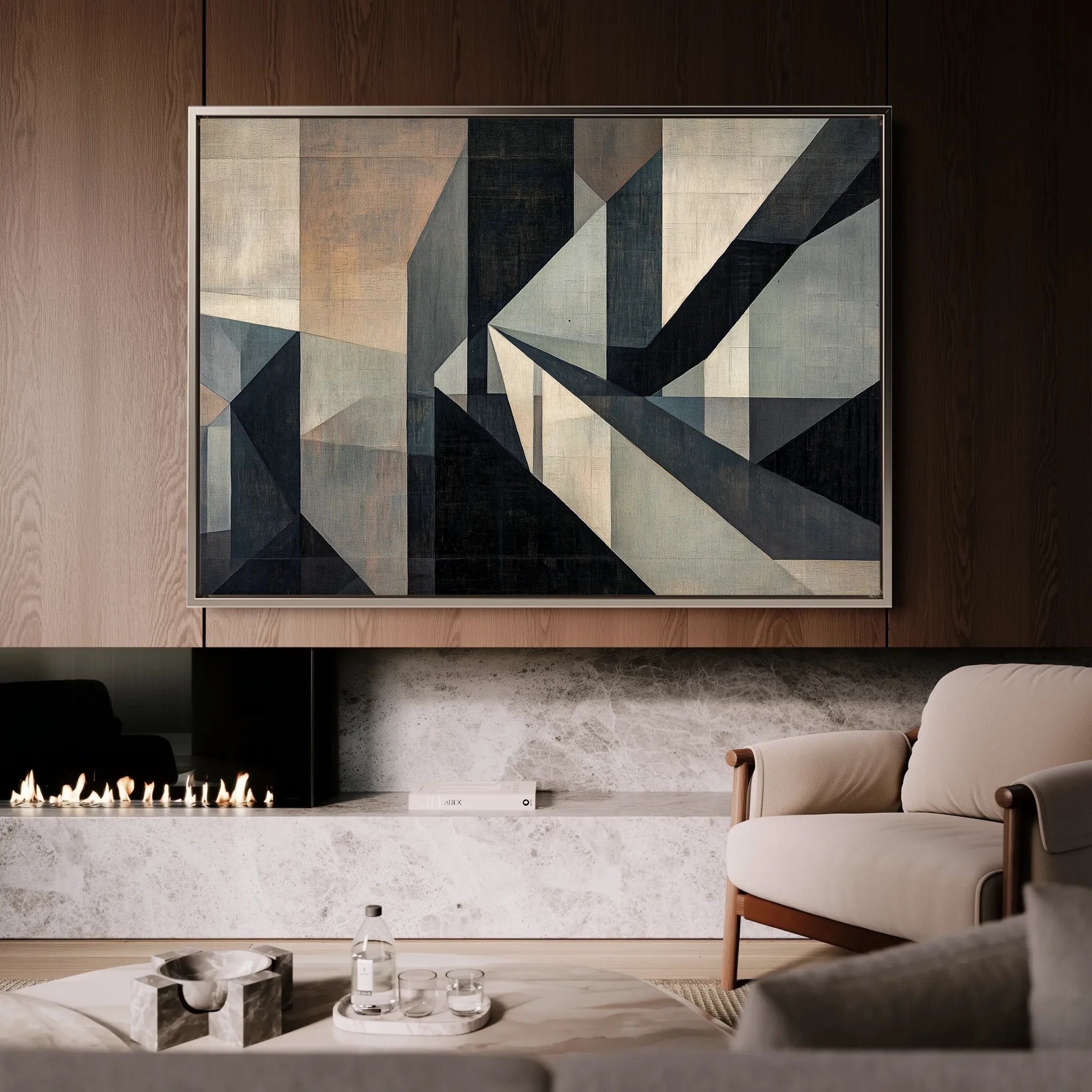 Abstract 549 Canvas Art 18" x 24" / 45 x 60 cm / Black