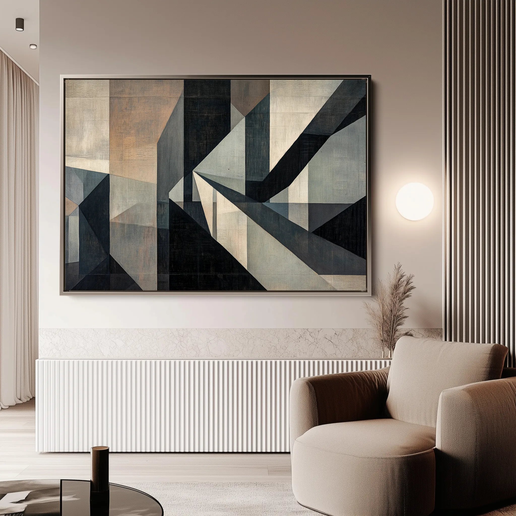 Abstract 549 Canvas Art 18" x 24" / 45 x 60 cm / Black