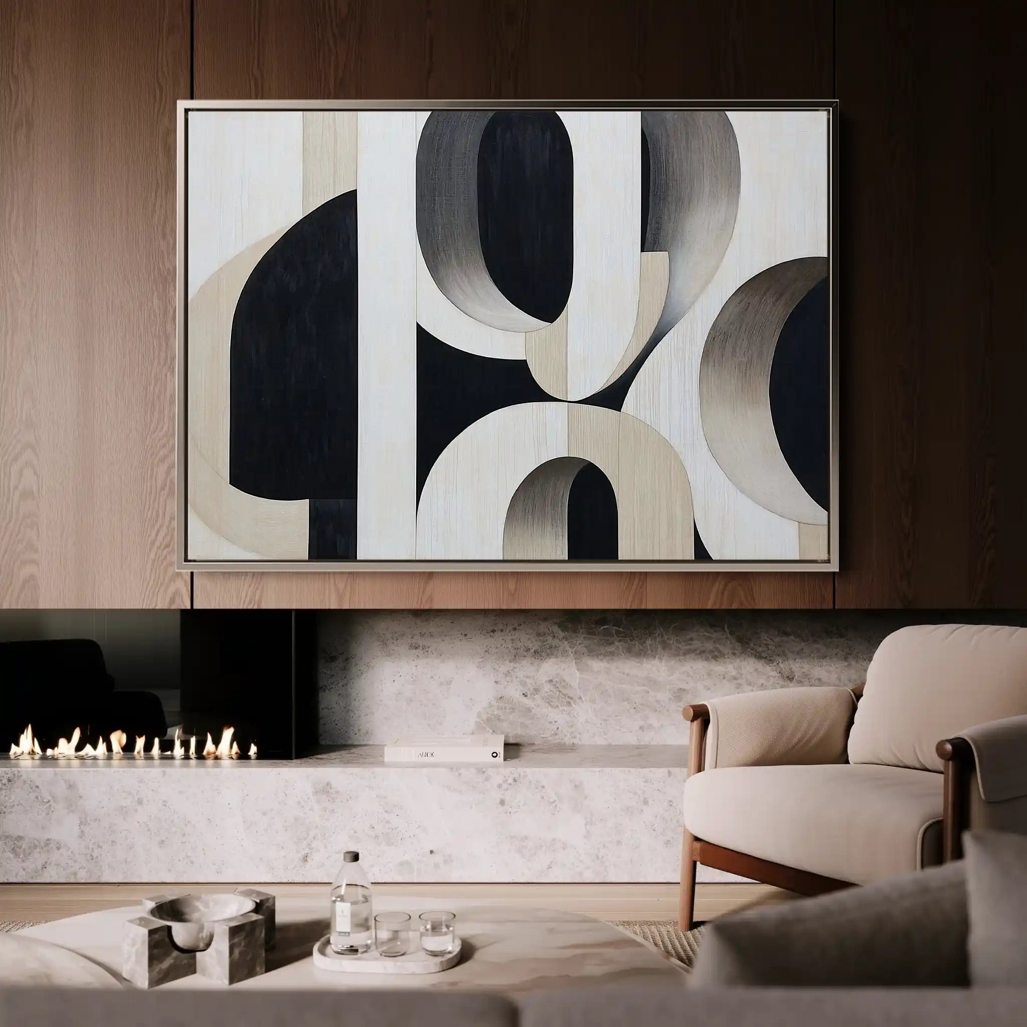 Abstract 554 Canvas Art 18" x 24" / 45 x 60 cm / Black