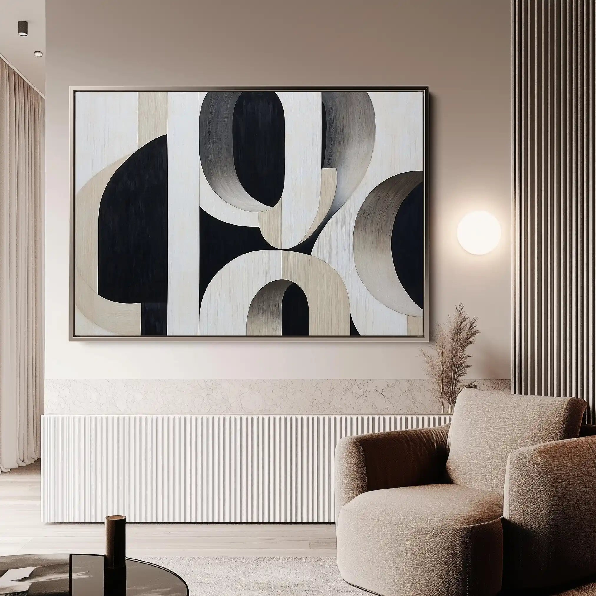 Abstract 554 Canvas Art 18" x 24" / 45 x 60 cm / Black