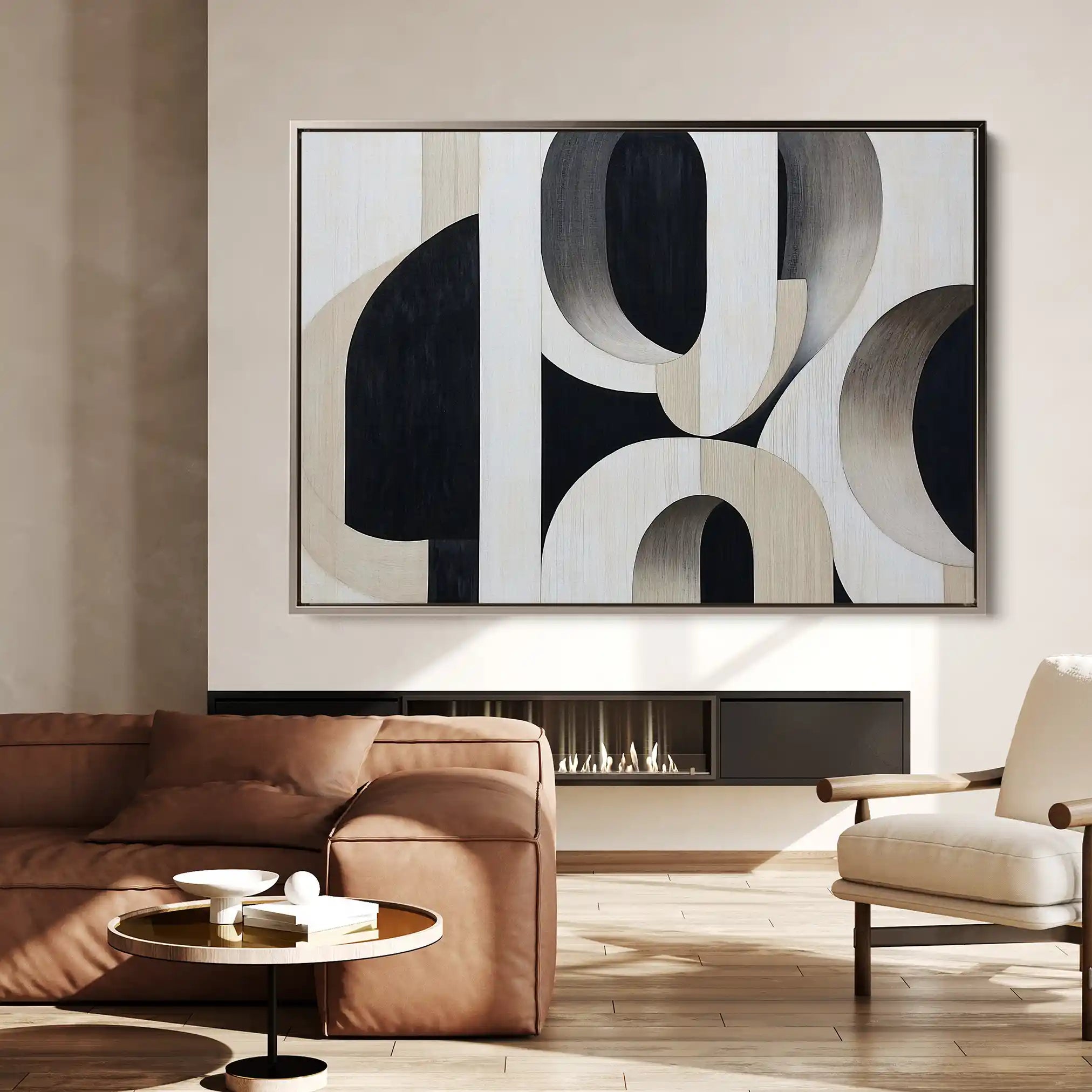 Abstract 554 Canvas Art 18" x 24" / 45 x 60 cm / Black