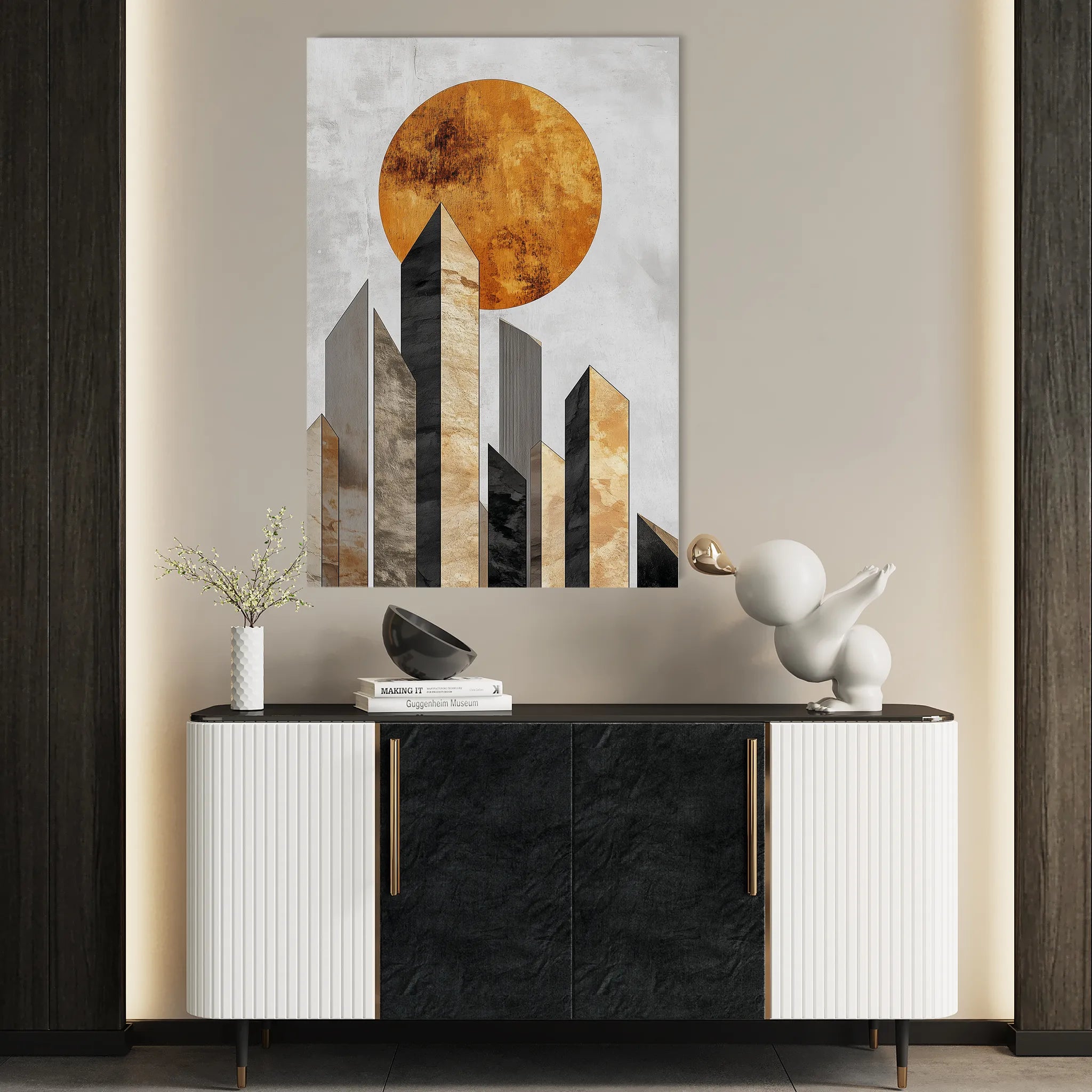 Abstract 555 Canvas Art 18" x 24" / 45 x 60 cm / Black