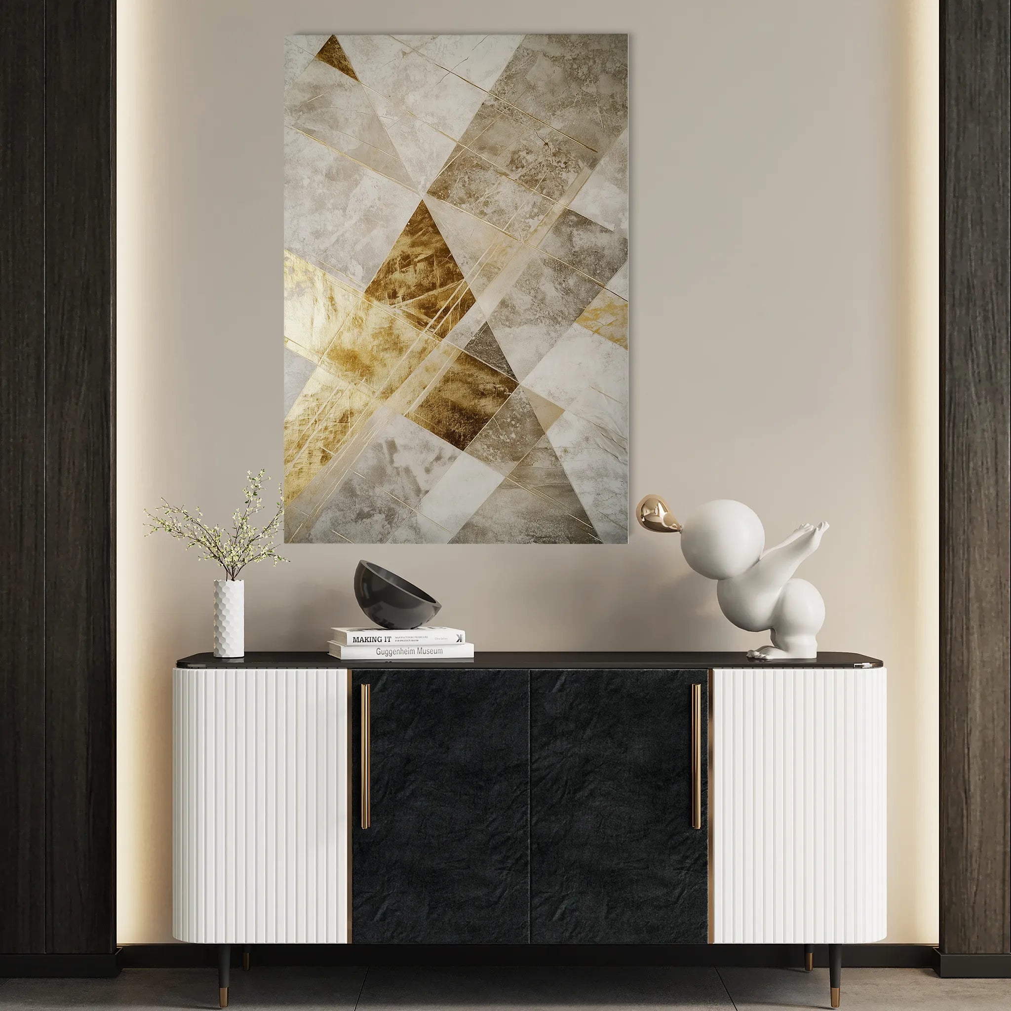 Abstract 557 Canvas Art 18" x 24" / 45 x 60 cm / Black