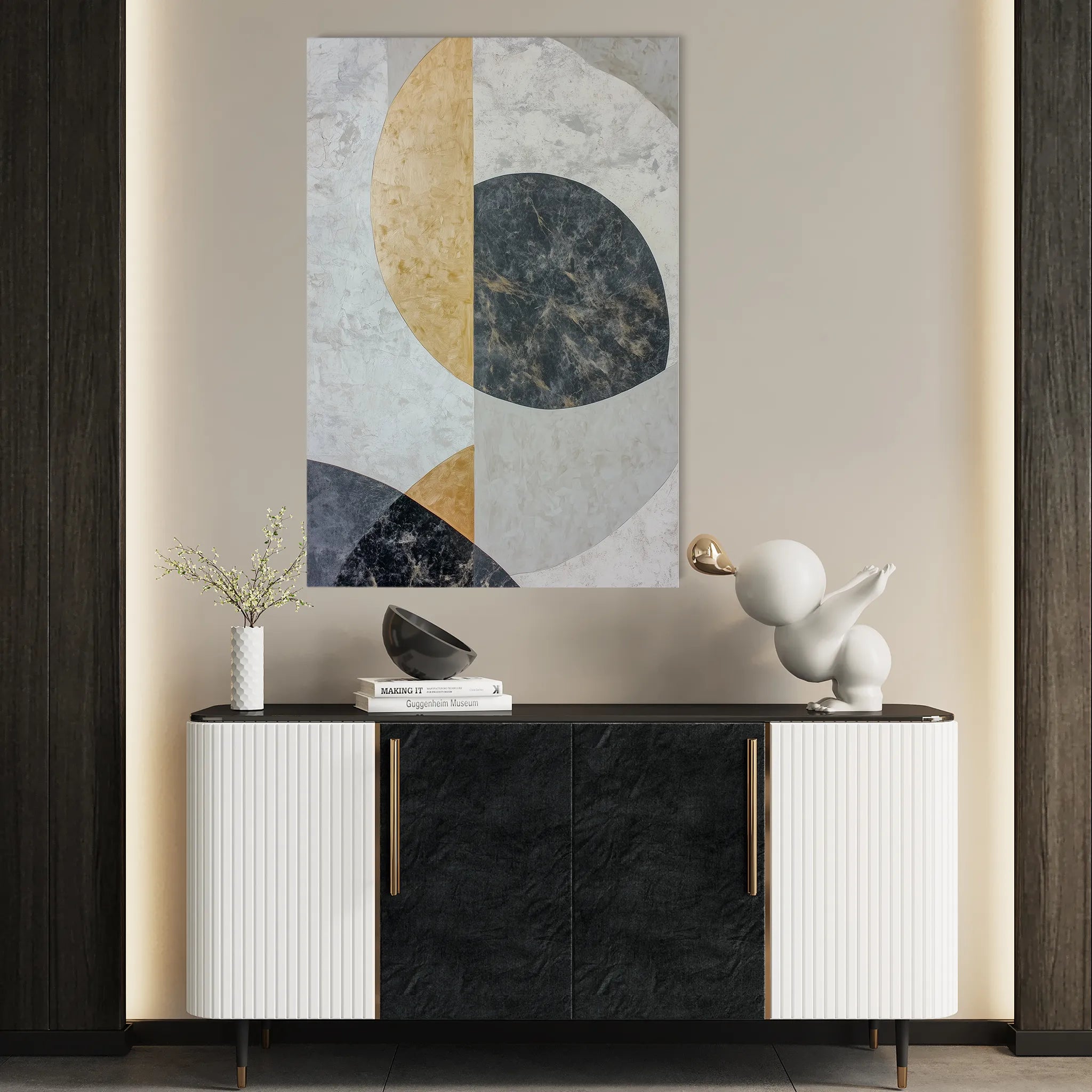 Abstract 558 Canvas Art 18" x 24" / 45 x 60 cm / Black