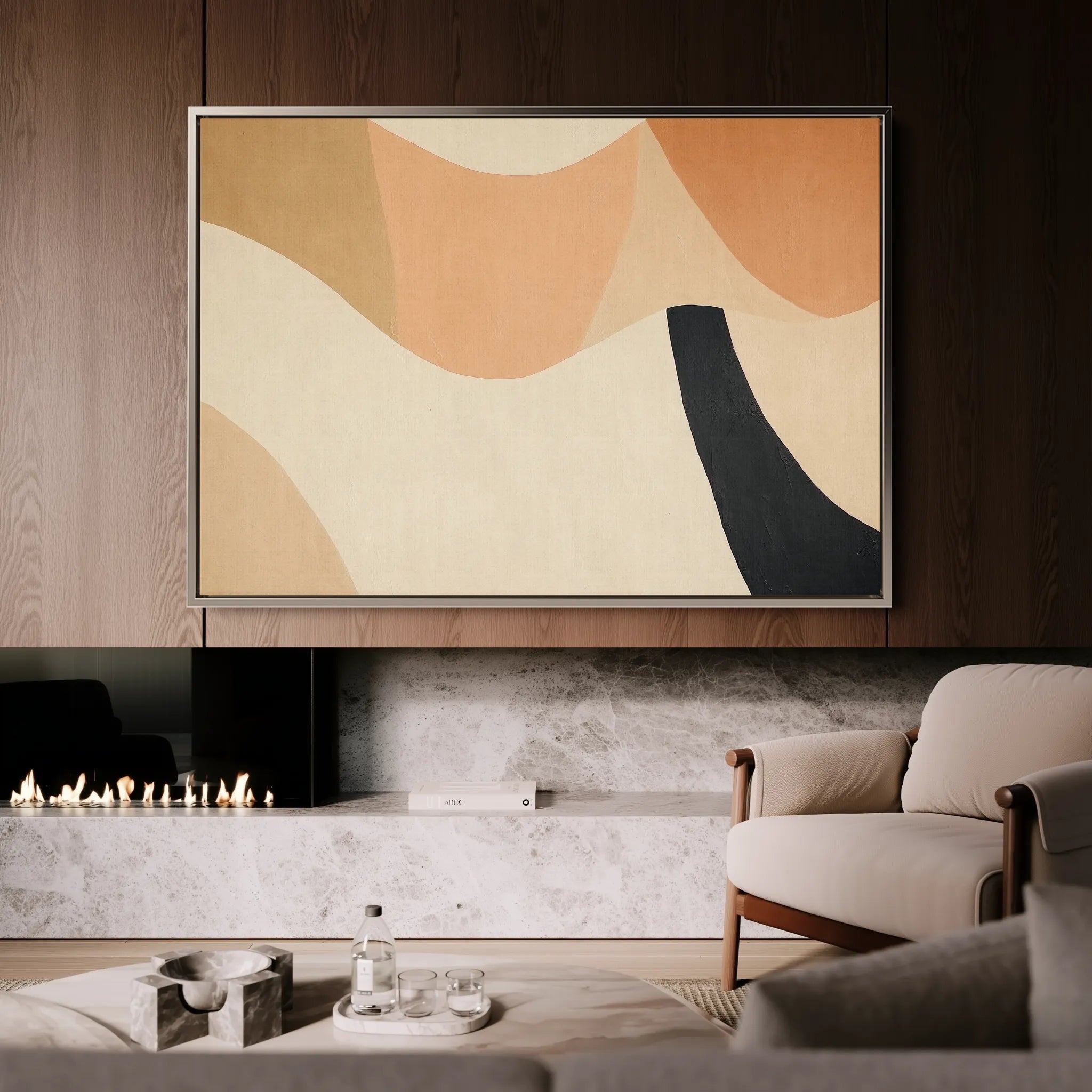 Abstract 560 Canvas Art 18" x 24" / 45 x 60 cm / Black