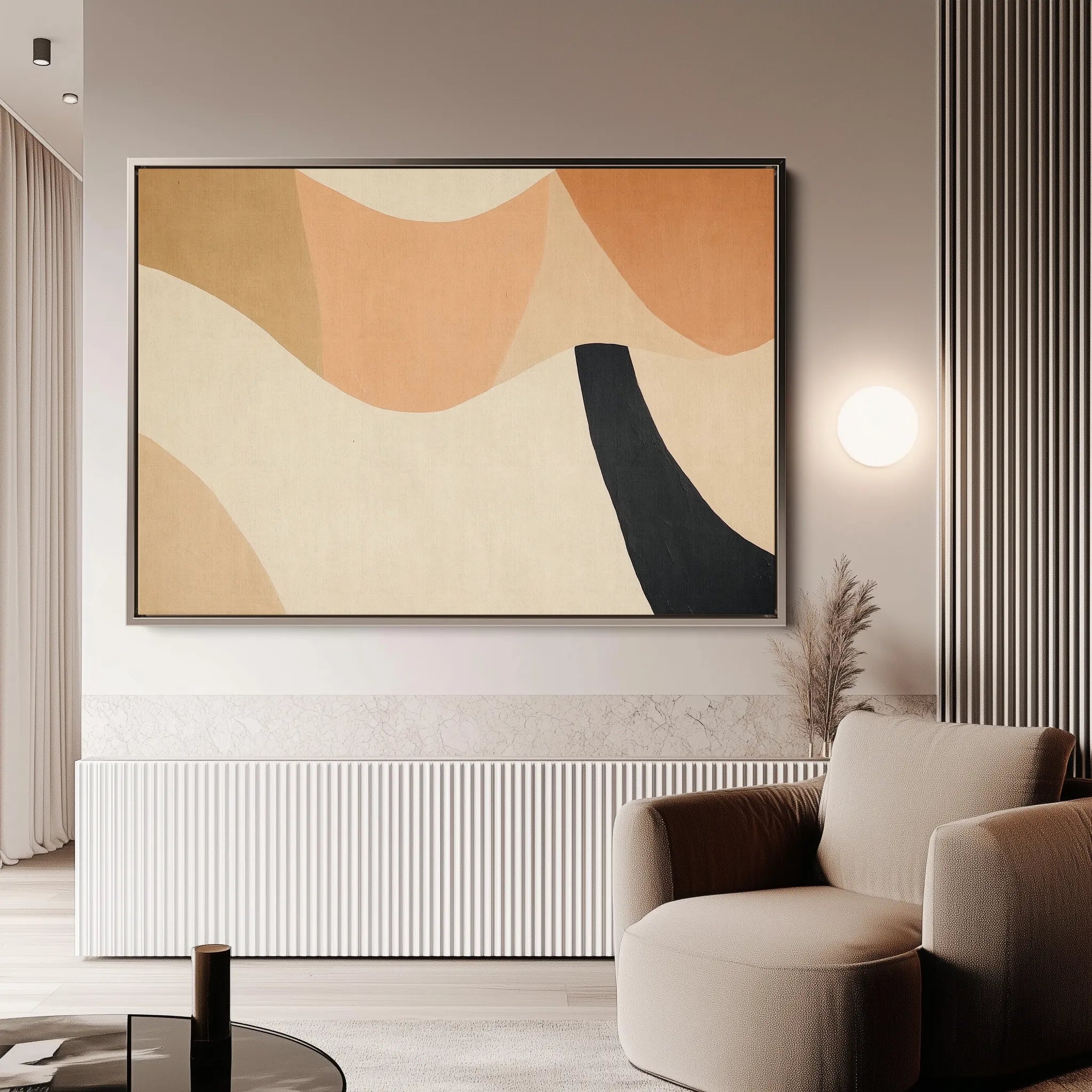 Abstract 560 Canvas Art 18" x 24" / 45 x 60 cm / Black