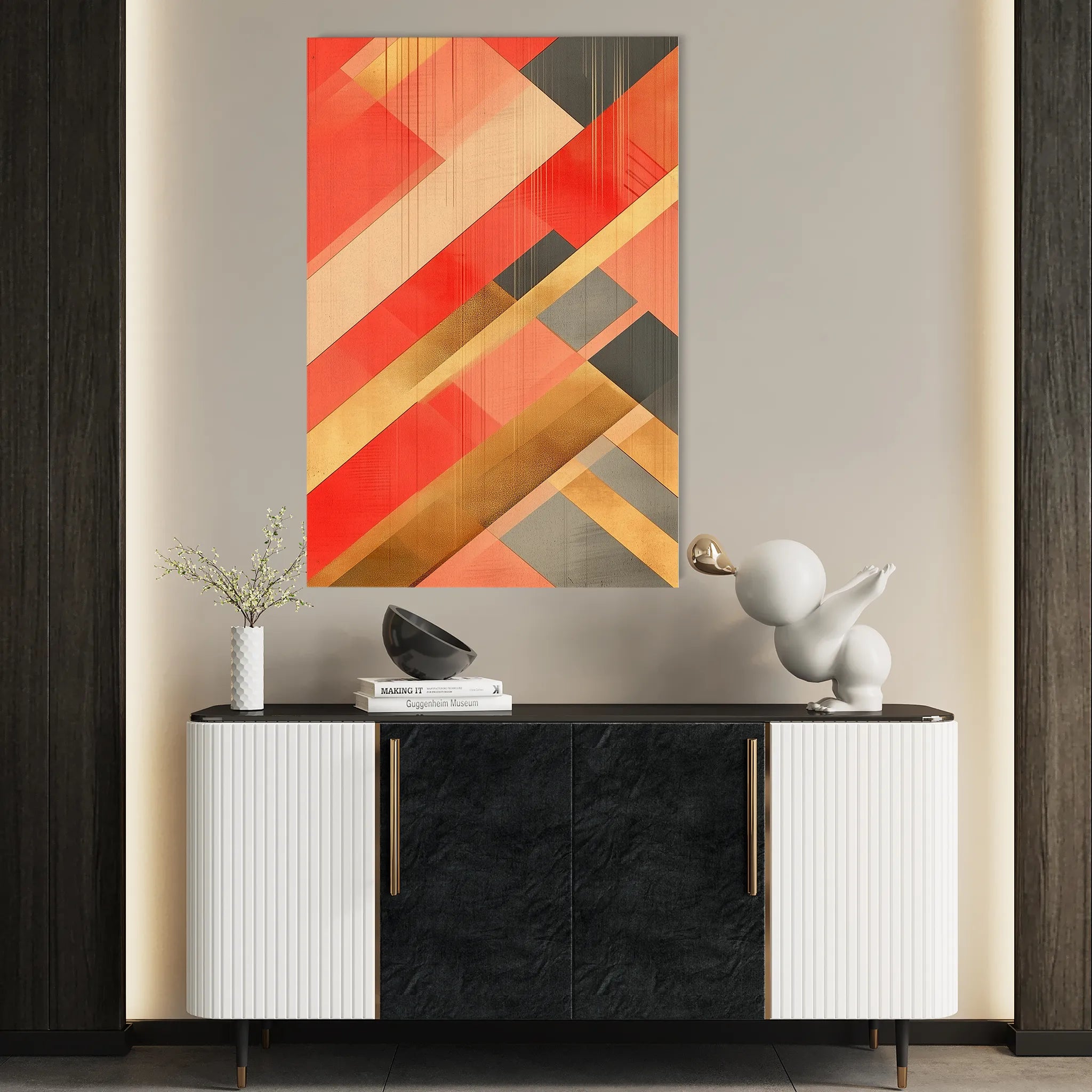 Abstract 562 Canvas Art 18" x 24" / 45 x 60 cm / Black