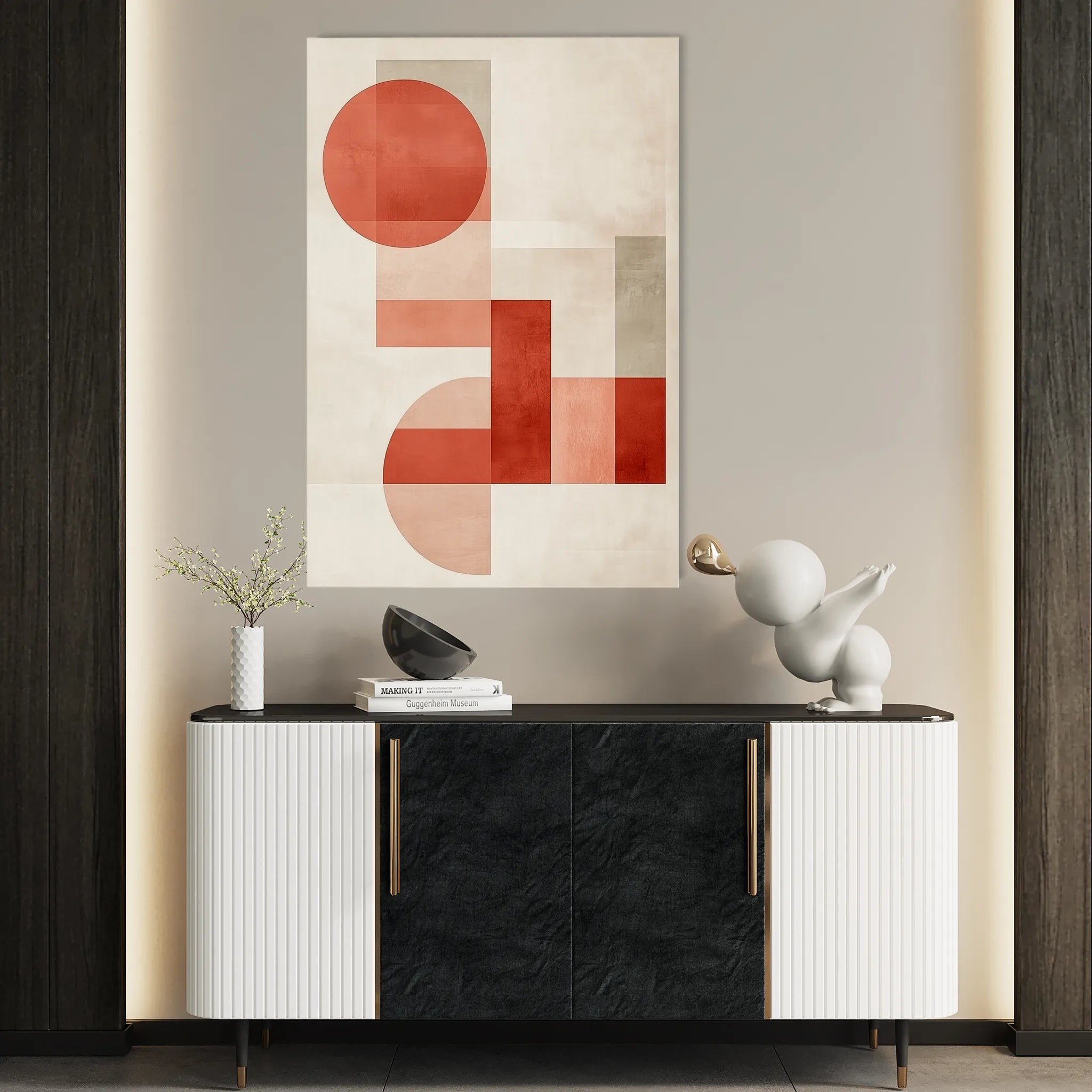 Abstract 563 Canvas Art 18" x 24" / 45 x 60 cm / Black