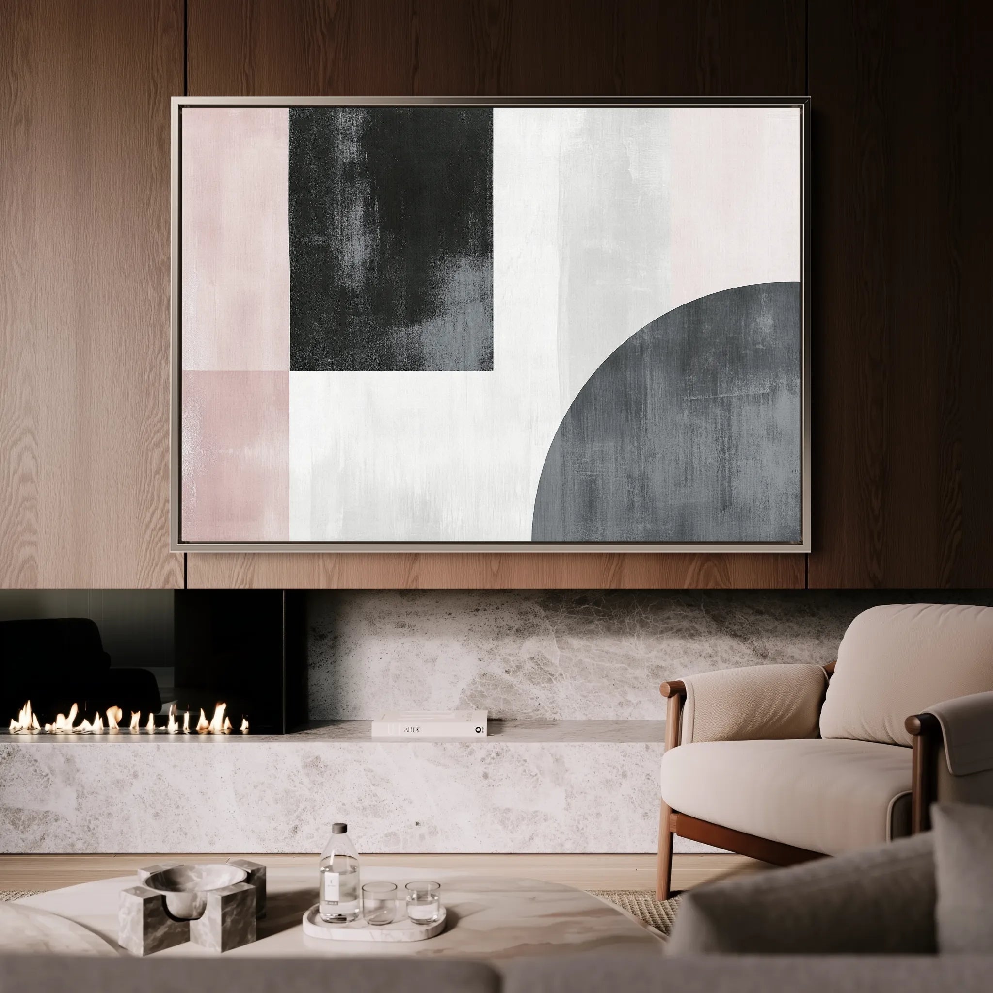 Abstract 566 Canvas Art 18" x 24" / 45 x 60 cm / Black