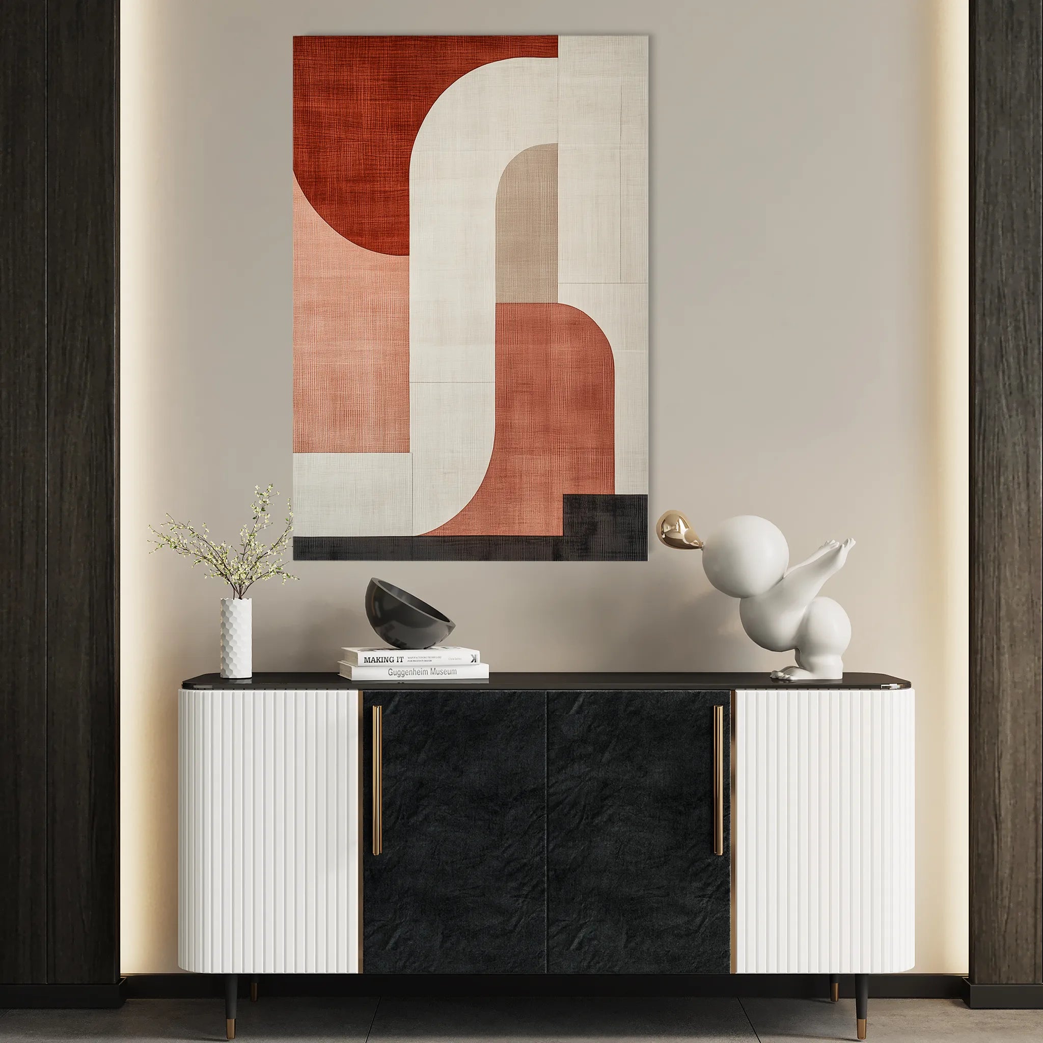 Abstract 570 Canvas Art 18" x 24" / 45 x 60 cm / Black
