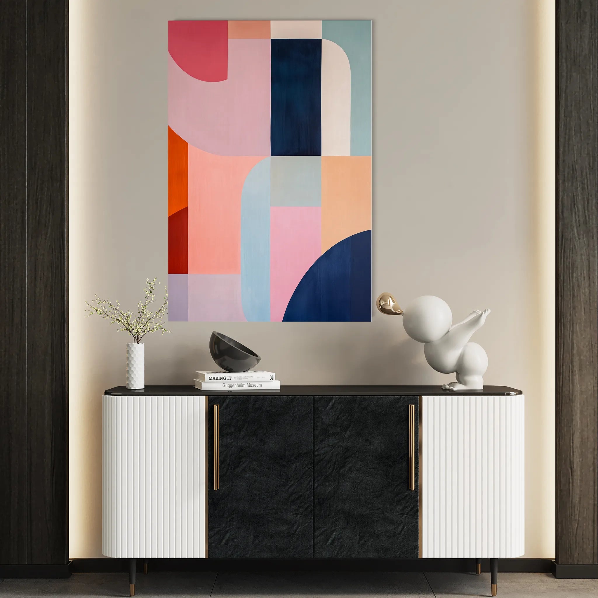 Abstract 573 Canvas Art 18" x 24" / 45 x 60 cm / Black