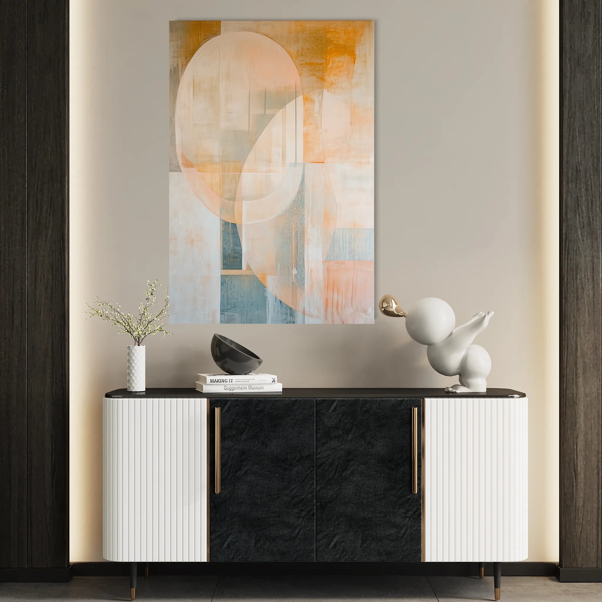 Abstract 574 Canvas Art 18" x 24" / 45 x 60 cm / Black