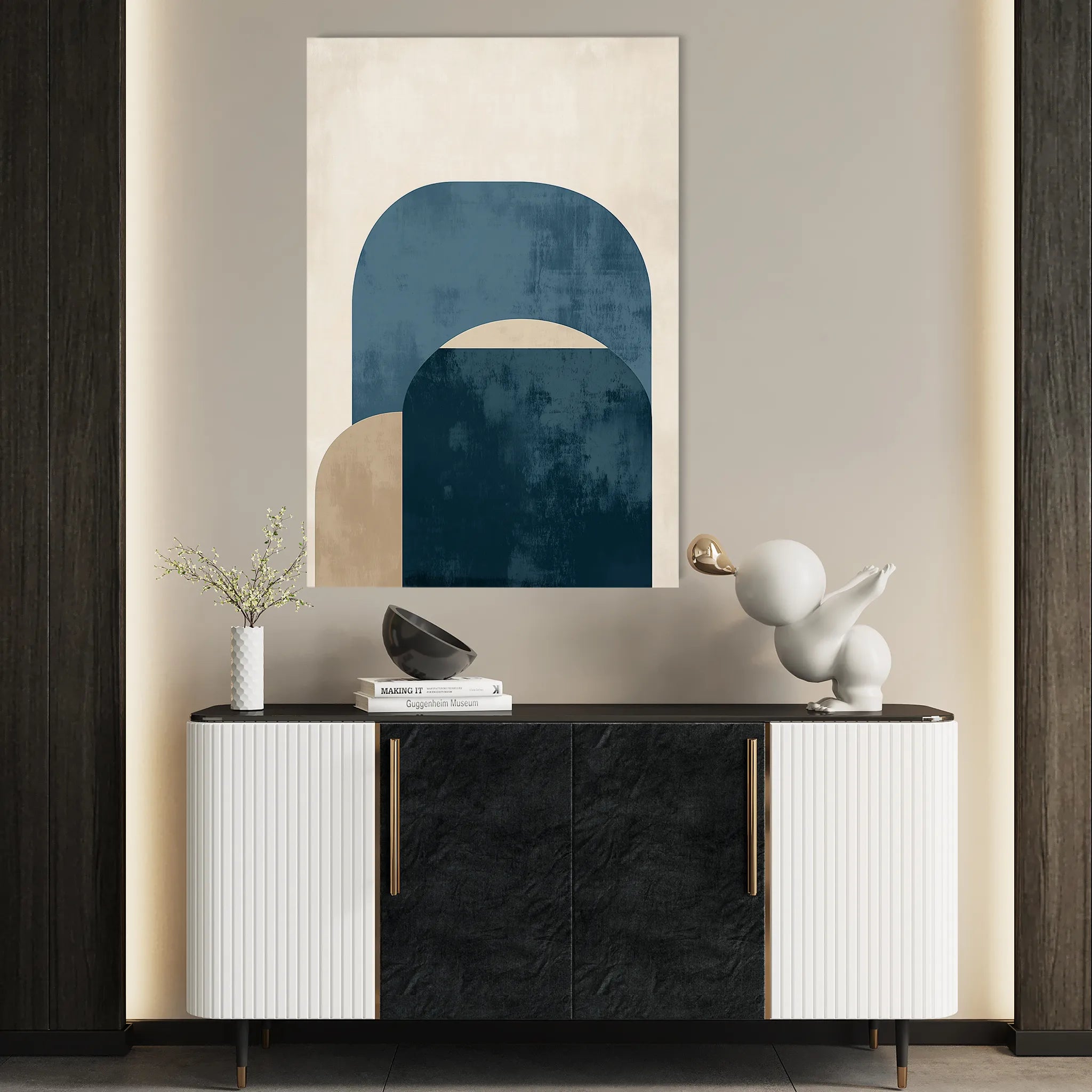 Abstract 575 Canvas Art 18" x 24" / 45 x 60 cm / Black