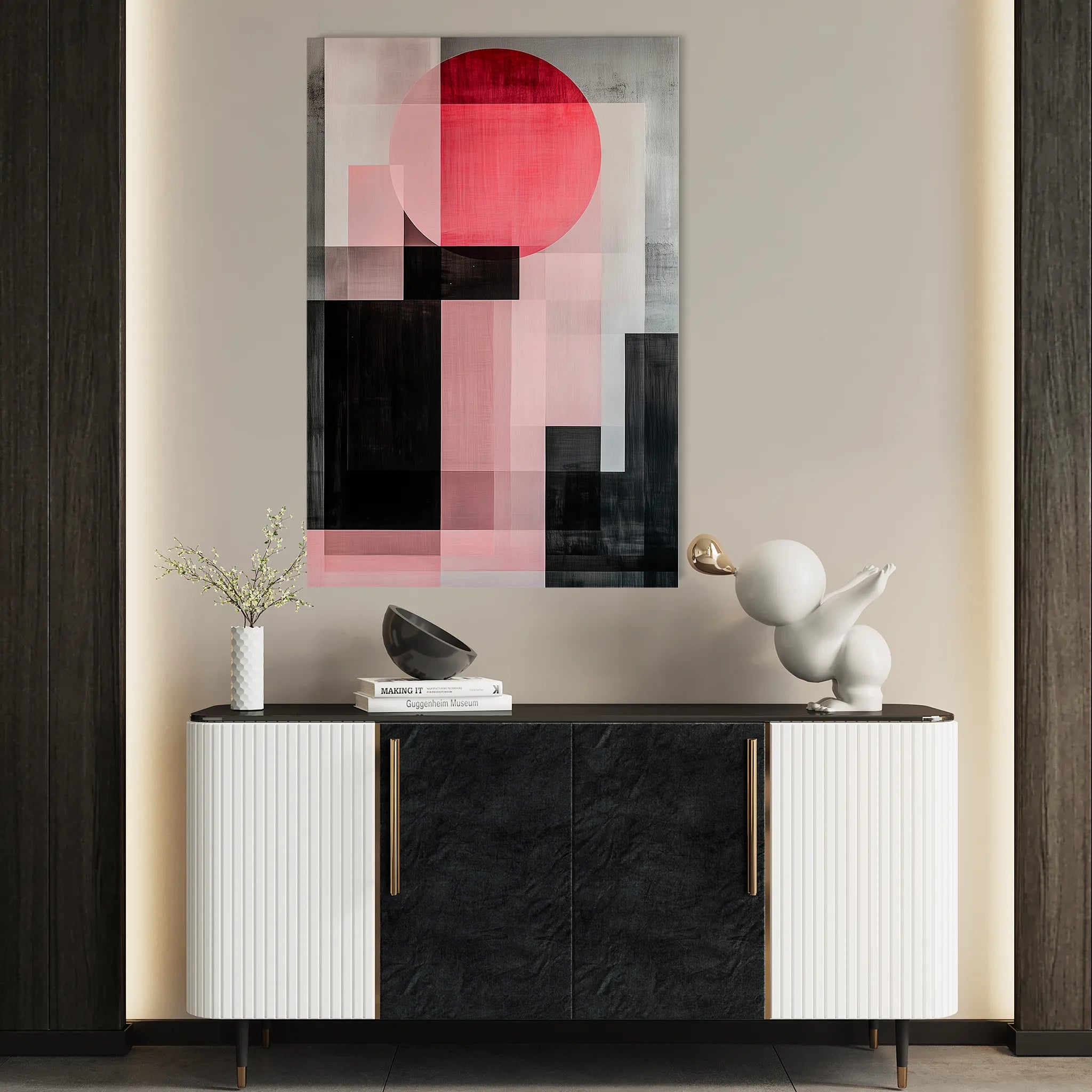 Abstract 576 Canvas Art 18" x 24" / 45 x 60 cm / Black