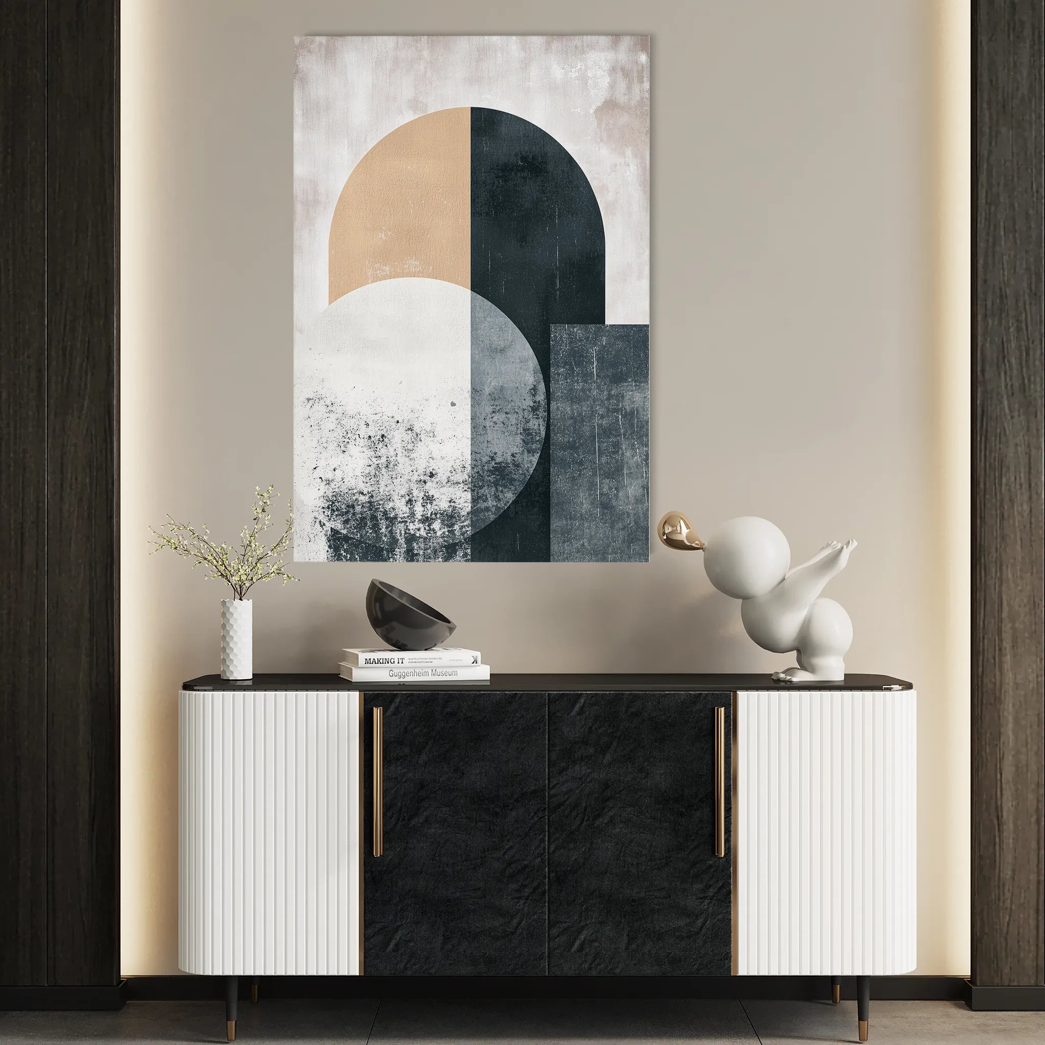 Abstract 578 Canvas Art 18" x 24" / 45 x 60 cm / Black