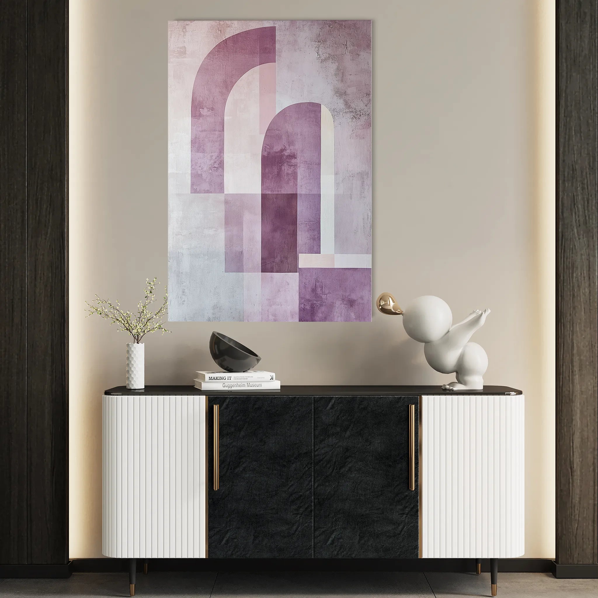Abstract 580 Canvas Art 18" x 24" / 45 x 60 cm / Black
