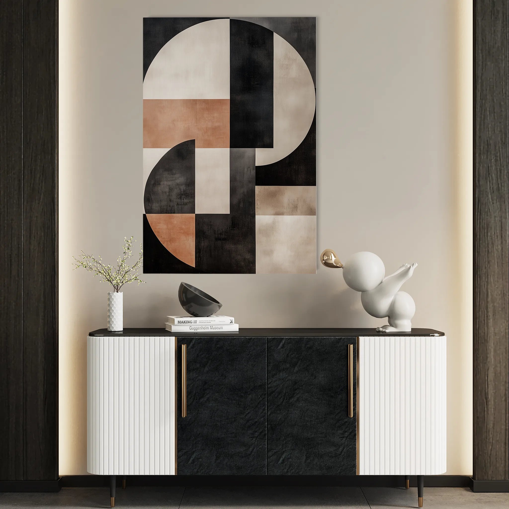 Abstract 581 Canvas Art 18" x 24" / 45 x 60 cm / Black