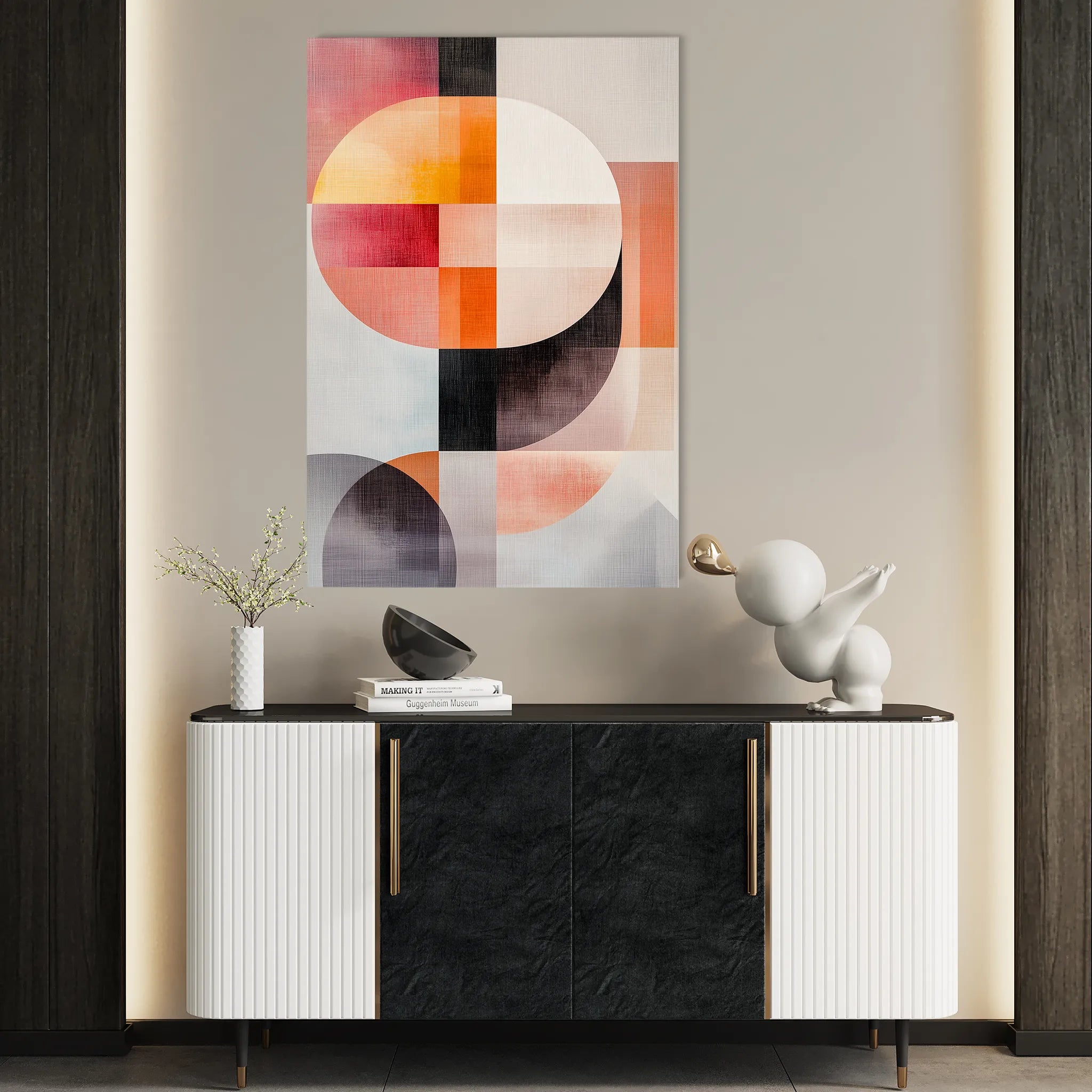 Abstract 585 Canvas Art 18" x 24" / 45 x 60 cm / Black