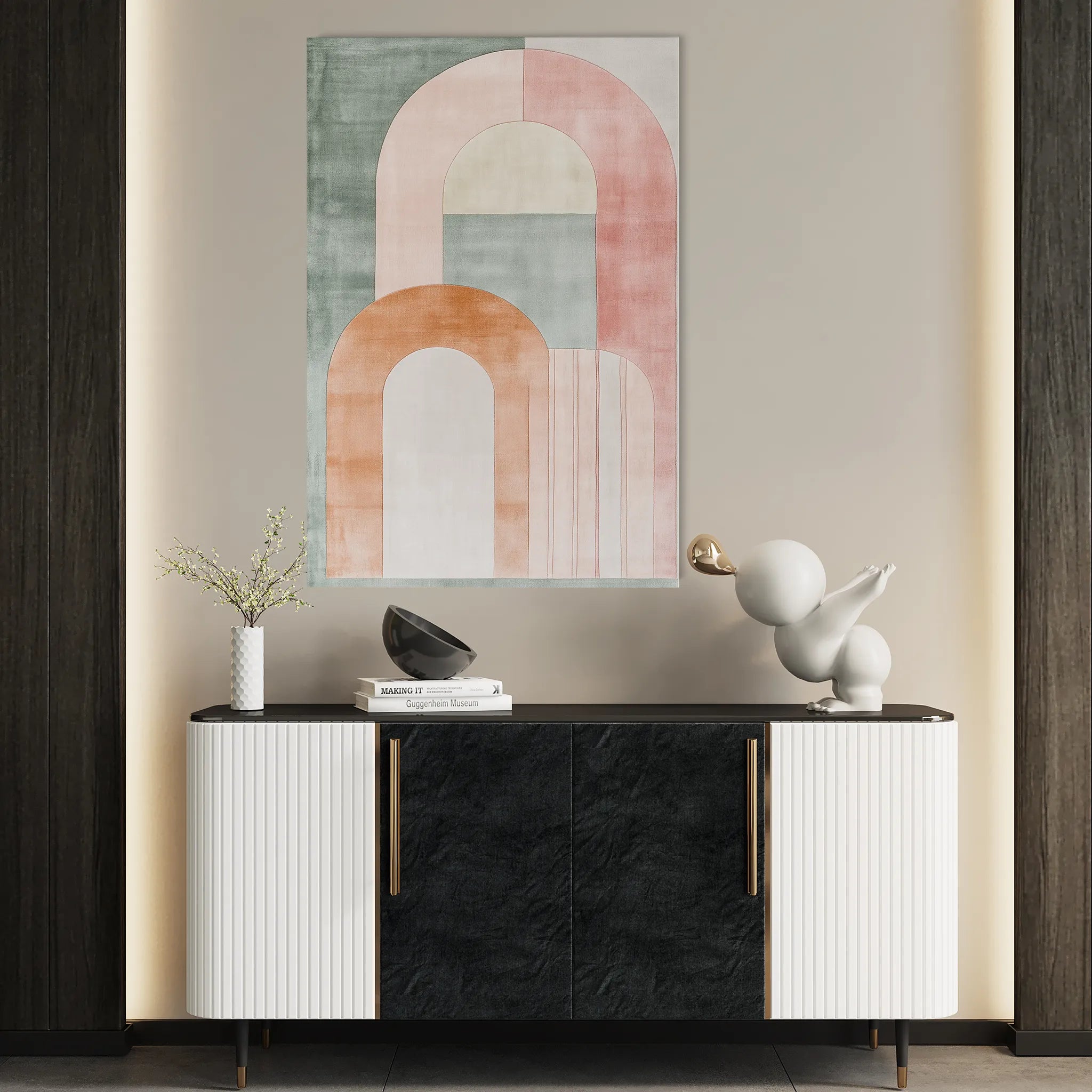 Abstract 587 Canvas Art 18" x 24" / 45 x 60 cm / Black