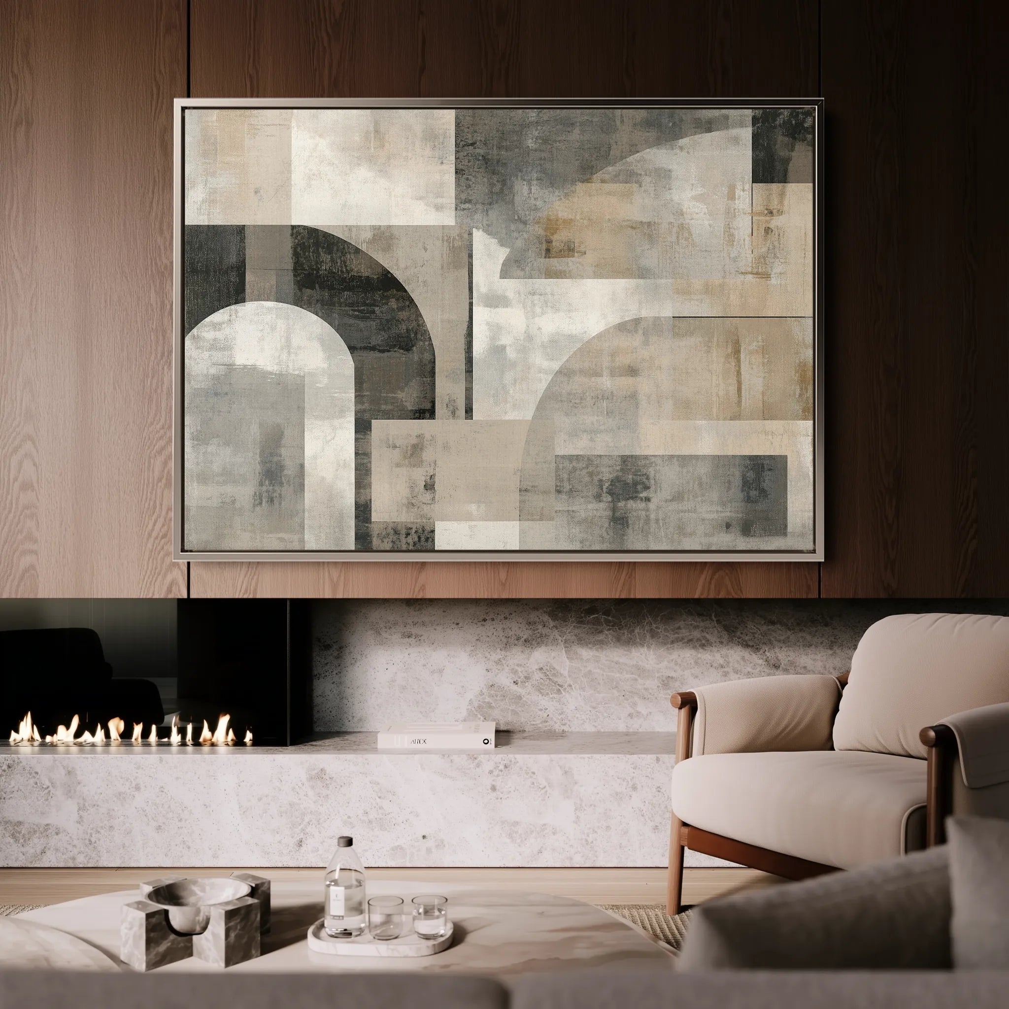 Abstract 588 Canvas Art 18" x 24" / 45 x 60 cm / Black