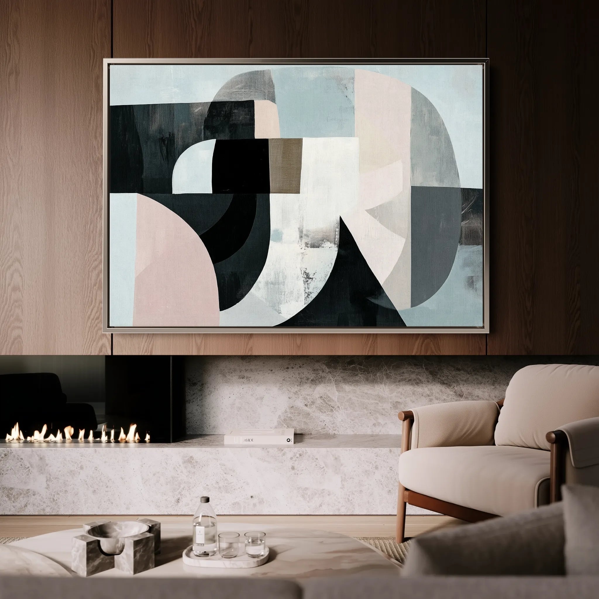 Abstract 592 Canvas Art 18" x 24" / 45 x 60 cm / Black