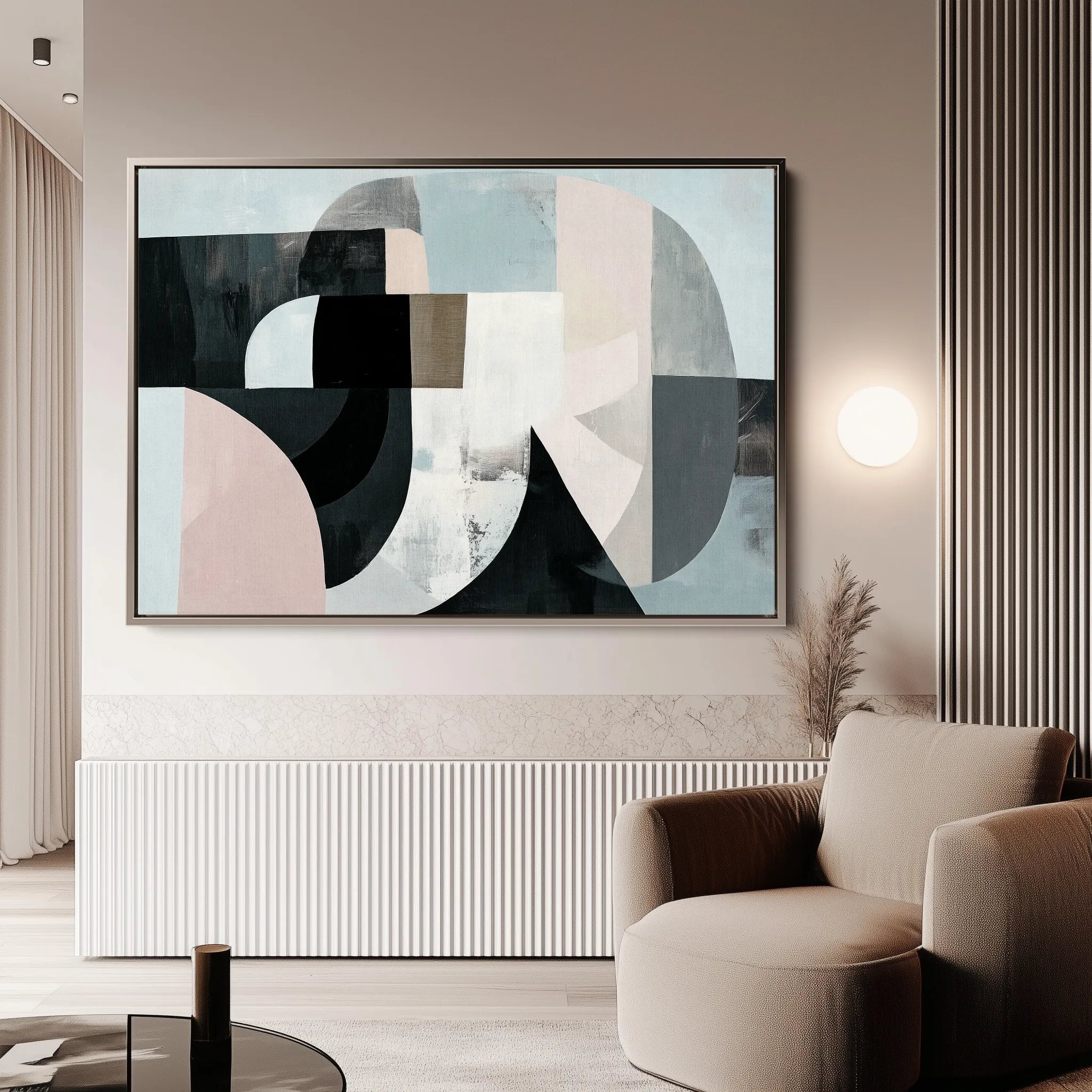 Abstract 592 Canvas Art 18" x 24" / 45 x 60 cm / Black
