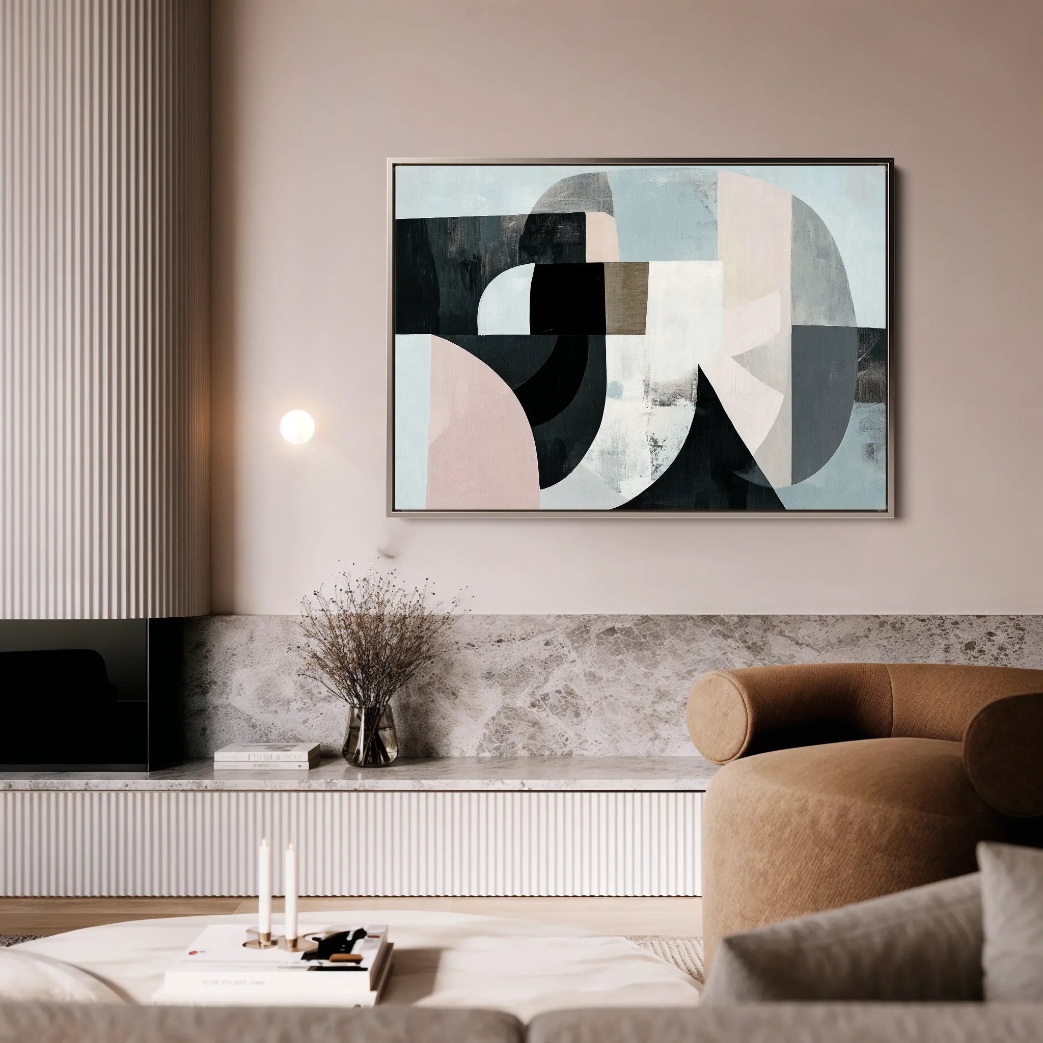 Abstract 592 Canvas Art 18" x 24" / 45 x 60 cm / Black