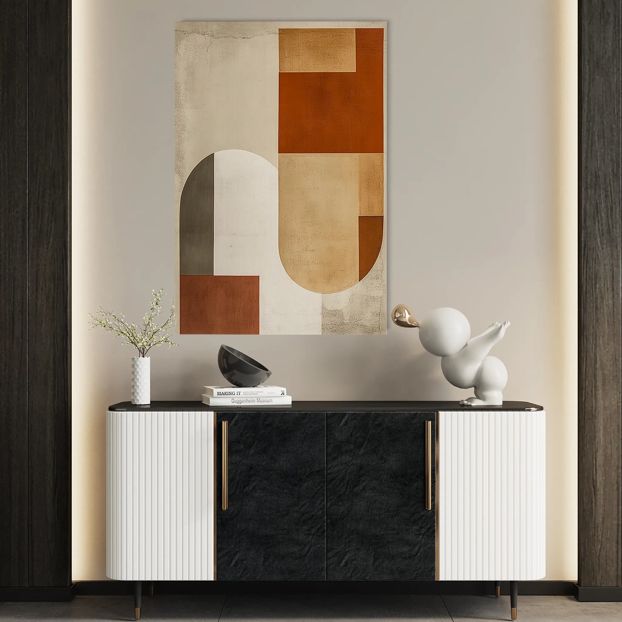 Abstract 593 Canvas Art 18" x 24" / 45 x 60 cm / Black