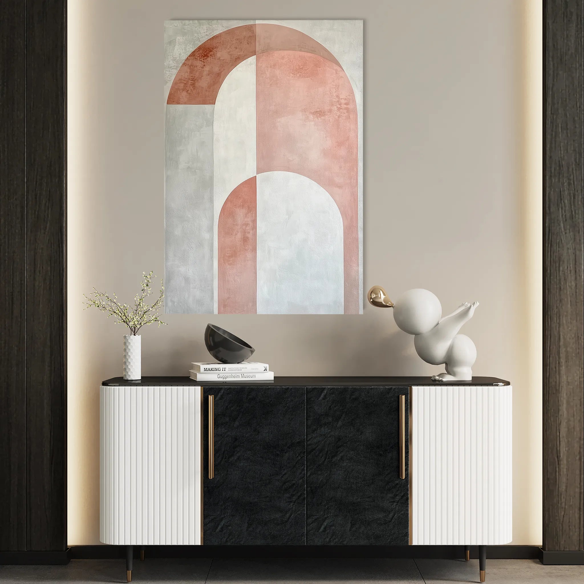 Abstract 596 Canvas Art 18" x 24" / 45 x 60 cm / Black