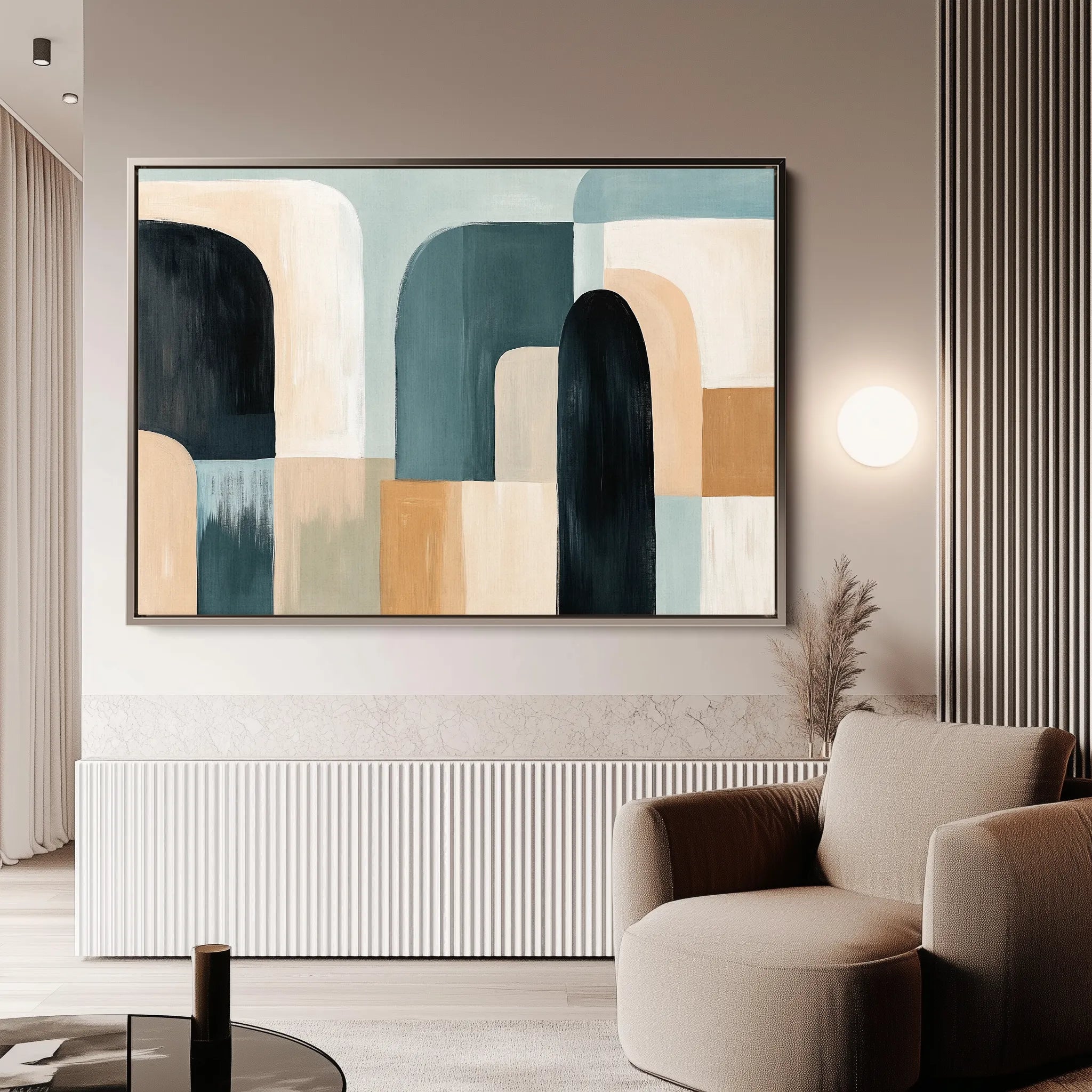 Abstract 598 Canvas Art 18" x 24" / 45 x 60 cm / Black