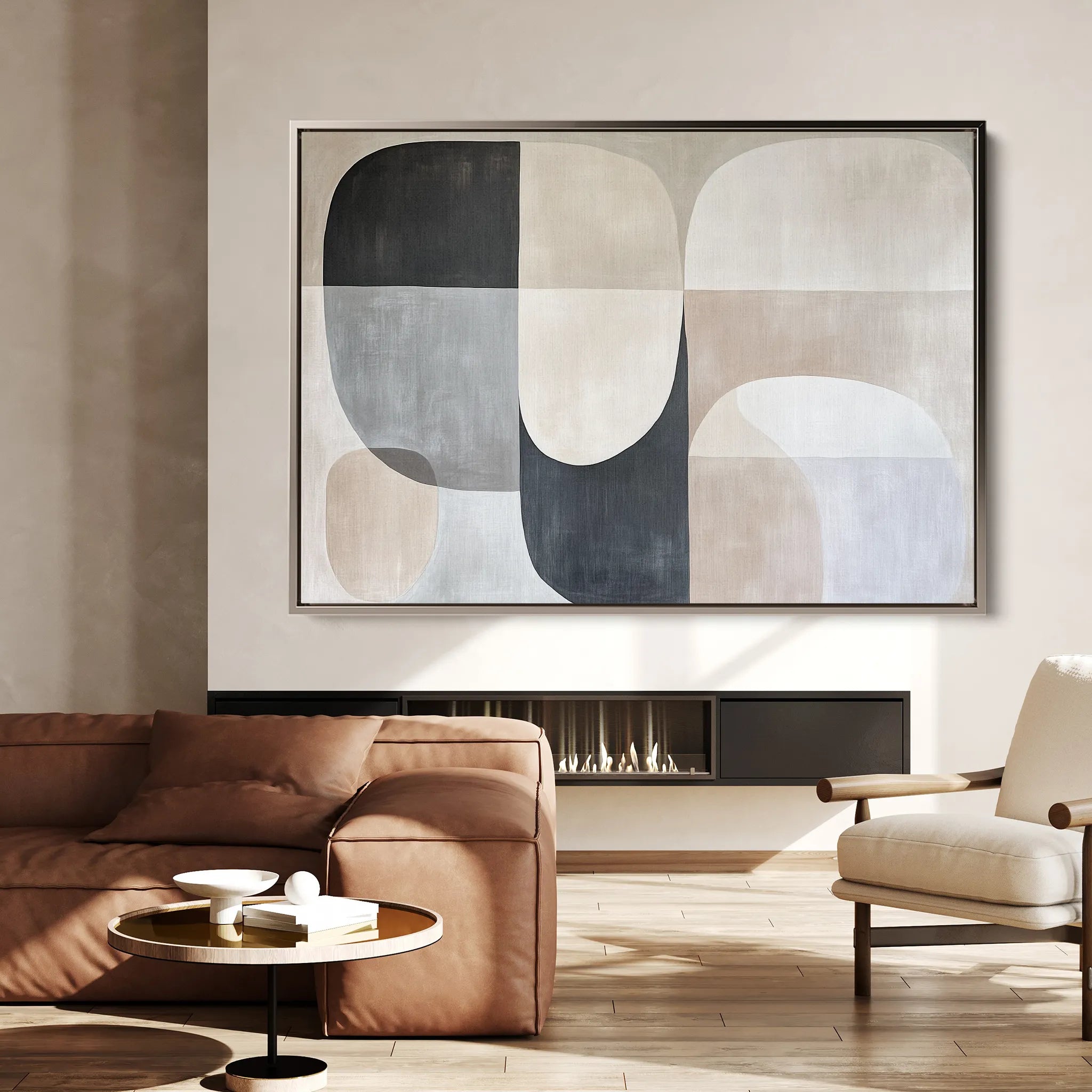 Abstract 599 Canvas Art 18" x 24" / 45 x 60 cm / Black