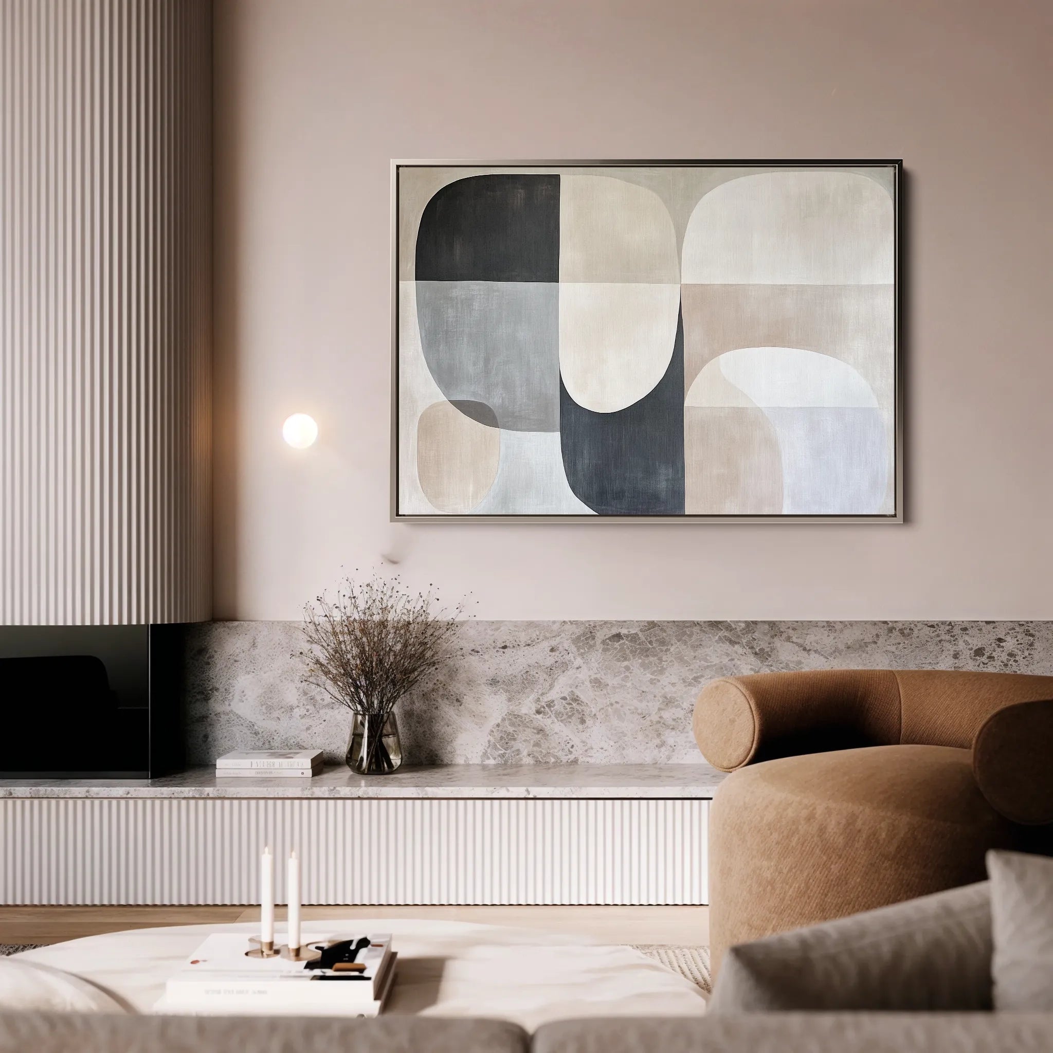 Abstract 599 Canvas Art 18" x 24" / 45 x 60 cm / Black